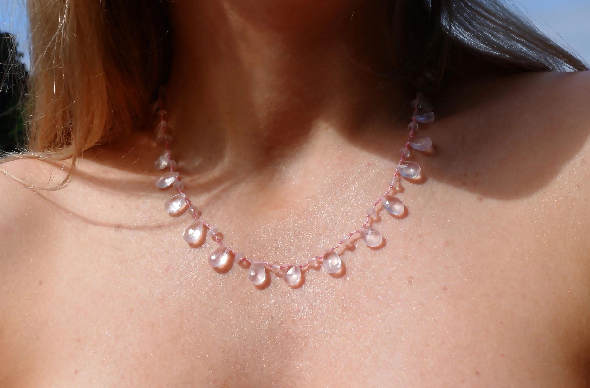 Martinica Knotted Rose Quartz necklace