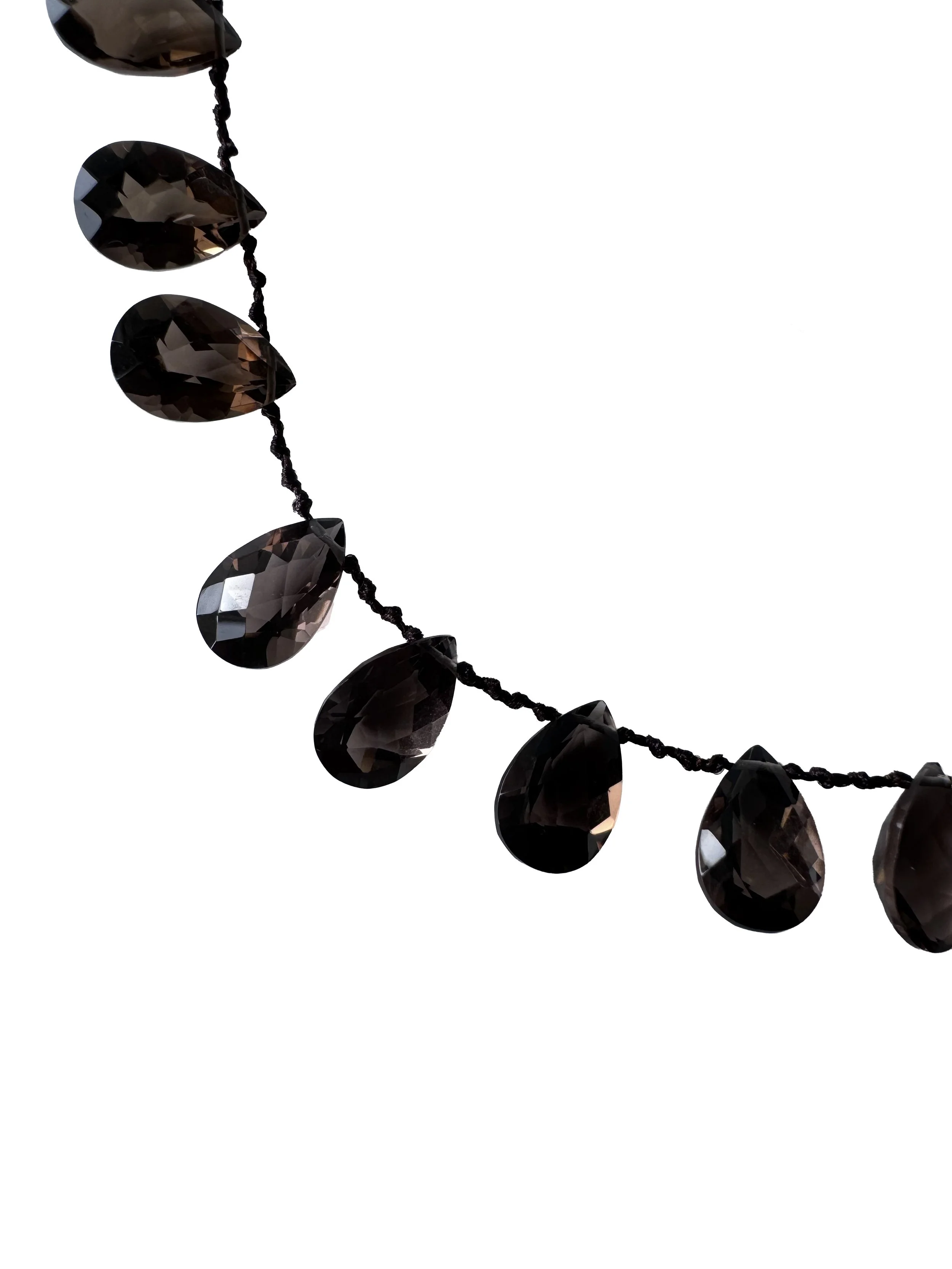 Guayoyo Knotted smoky quartz necklace