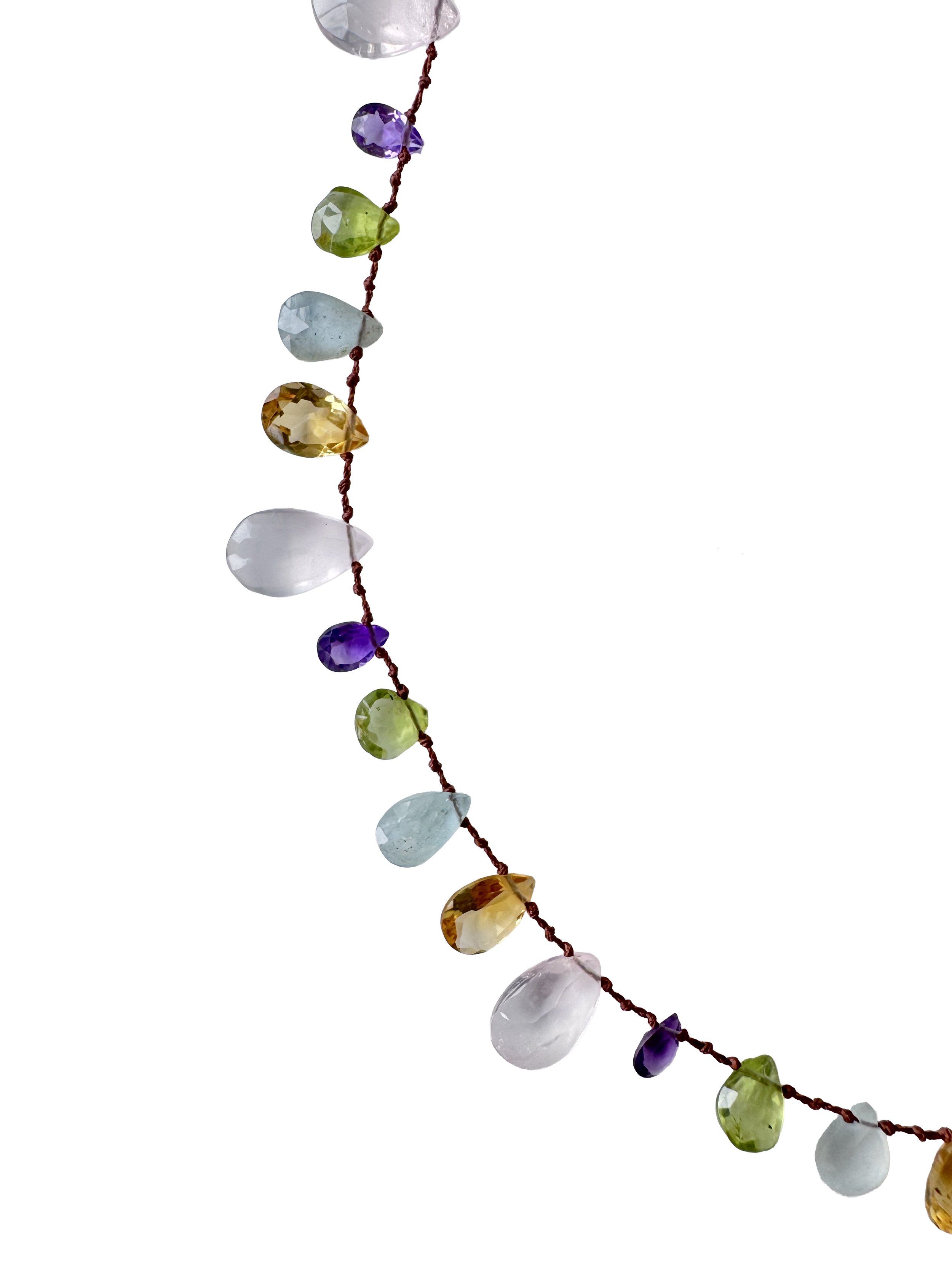 Catalina Knotted multi gemstones Necklace