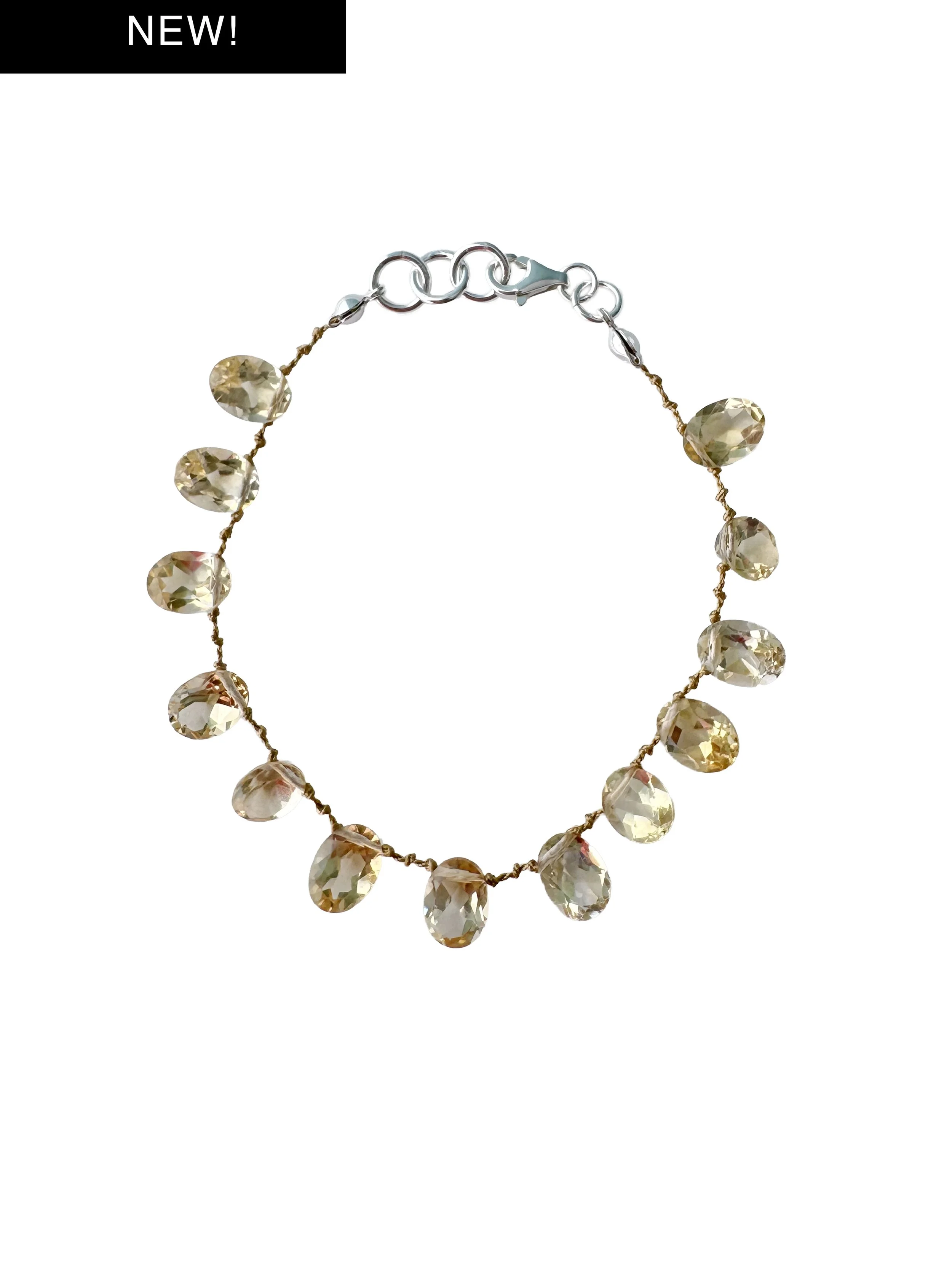 Margarita Oval Citrine Bracelet  – Gold Thread