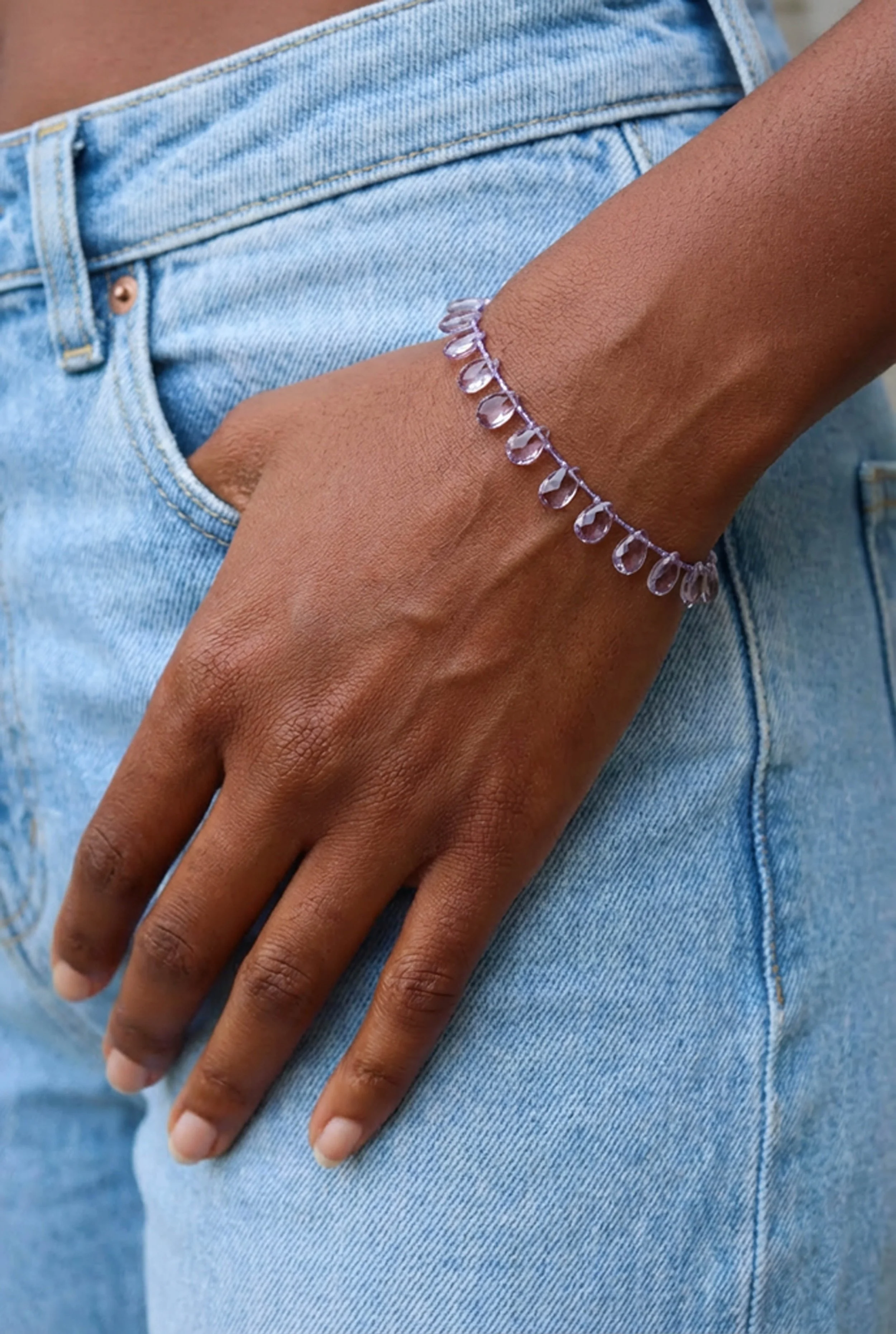 Big Barbados Knotted Amethyst bracelet
