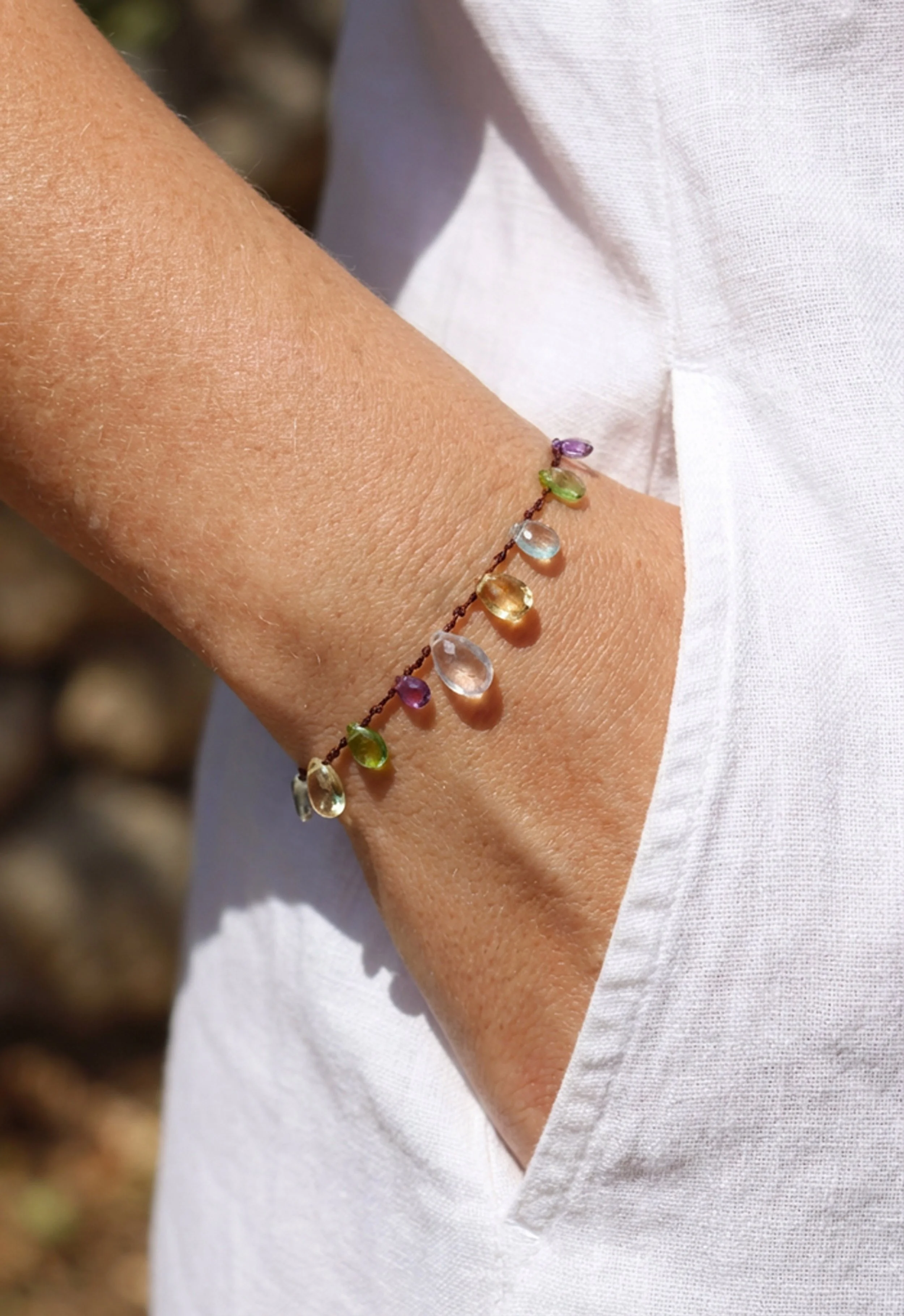 Catalina Knotted multi gemstones bracelet