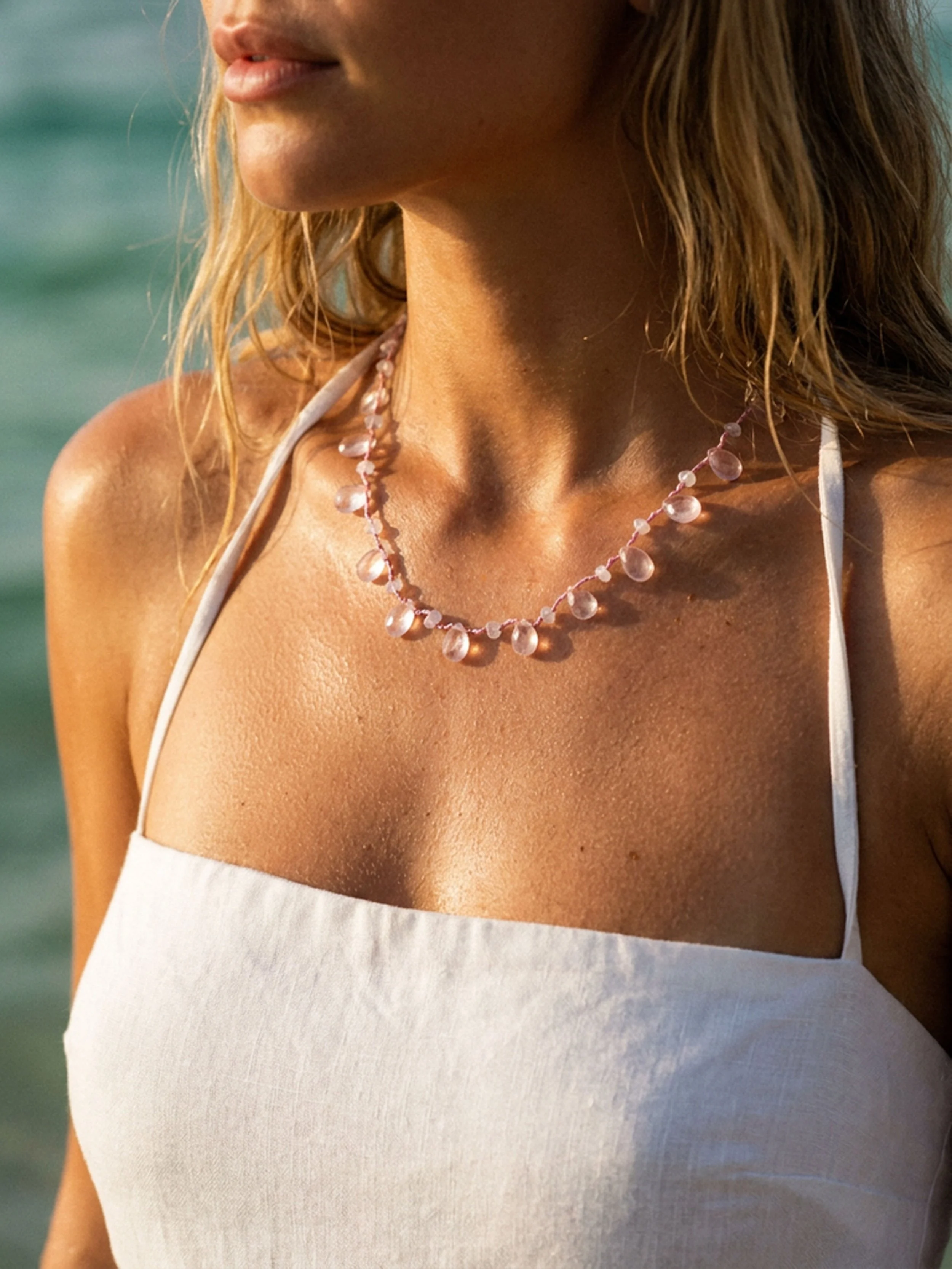 Martinica Knotted Rose Quartz necklace