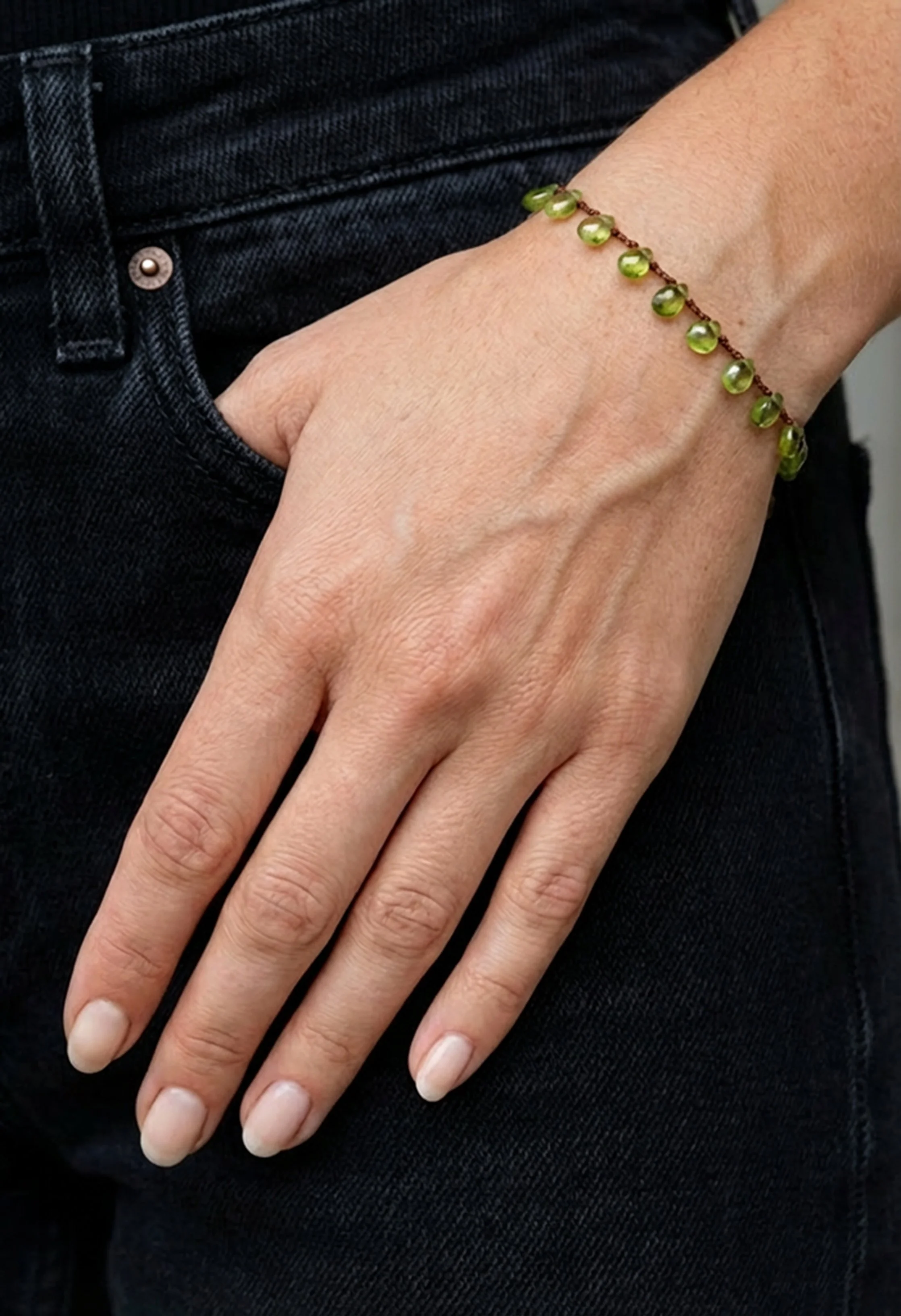 Trinidad Knotted Peridot bracelet