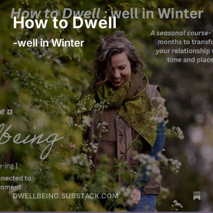 Here is my newest Substack post. A newsletter describing my most recent offers- a chance to put yourself first and learn 'How to Dwell well' through all the changing seasons- starting this Sunday with 'Winter'. The cost for this is &pound;119 over 3 