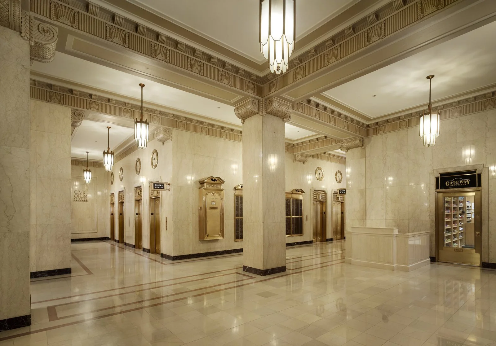 Historic Wacker Drive Marble Lobby