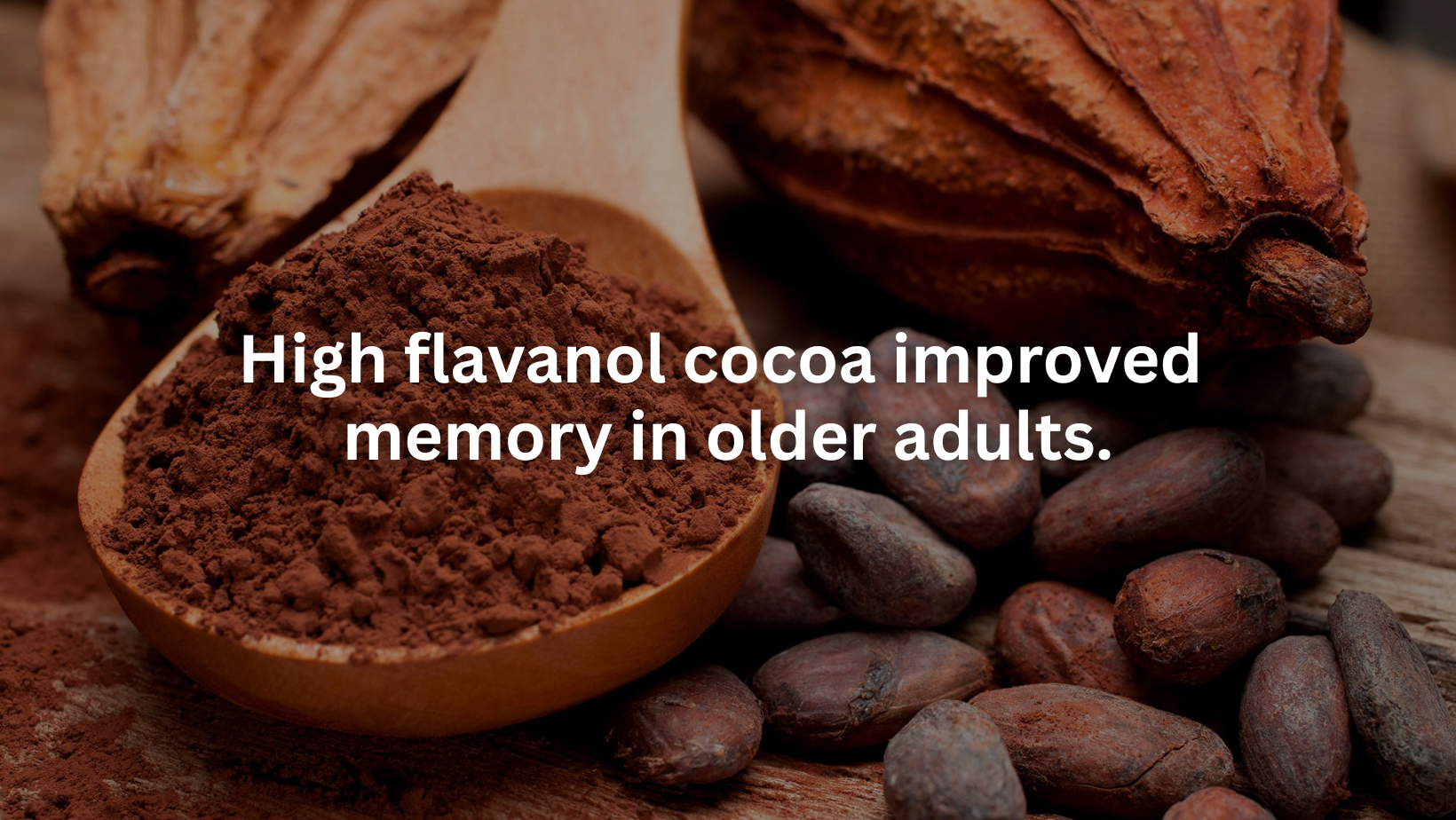 High flavanol cocoa improved memory in older adults.