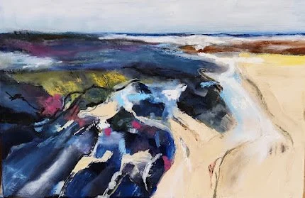 Bamburgh rock pools oil painting seaside.jpg