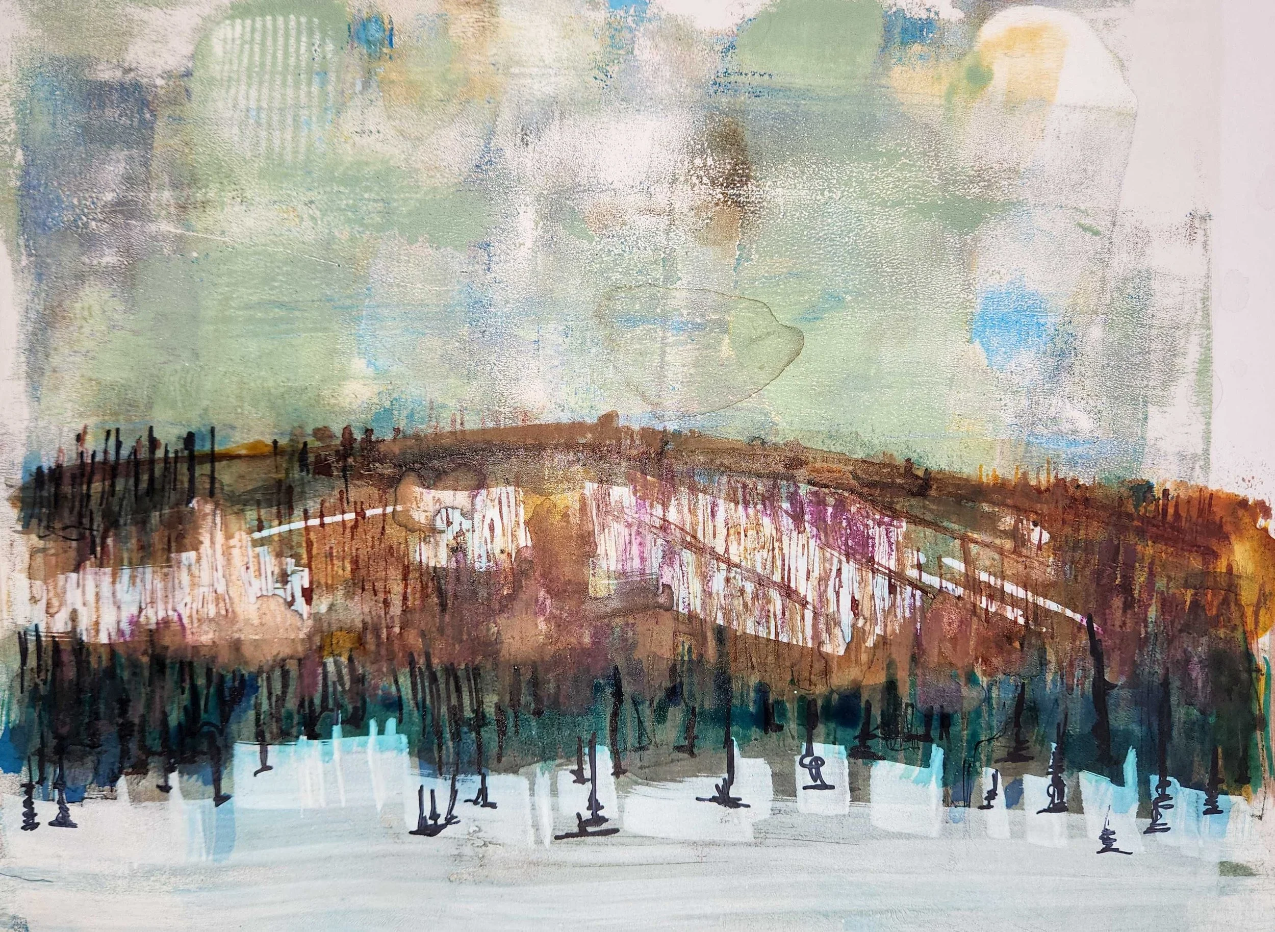 Saskatchewan winter pinehouse art mixed media.jpg