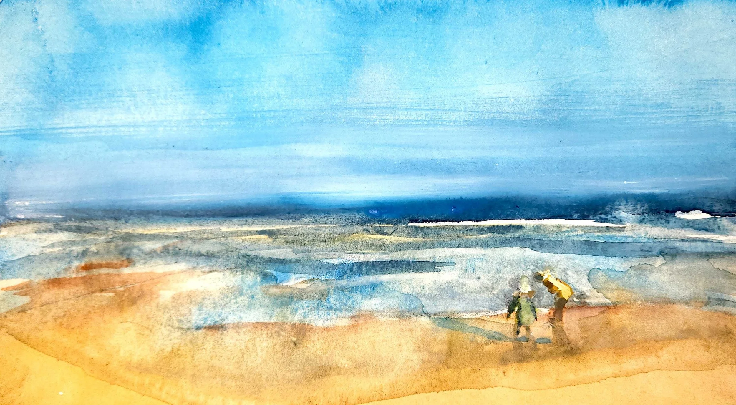 You and me and mom painting watercolour seaside england northeast embleton.jpg