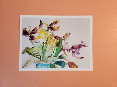 Bouquet in decay art mixed media flowers art painting.jpg