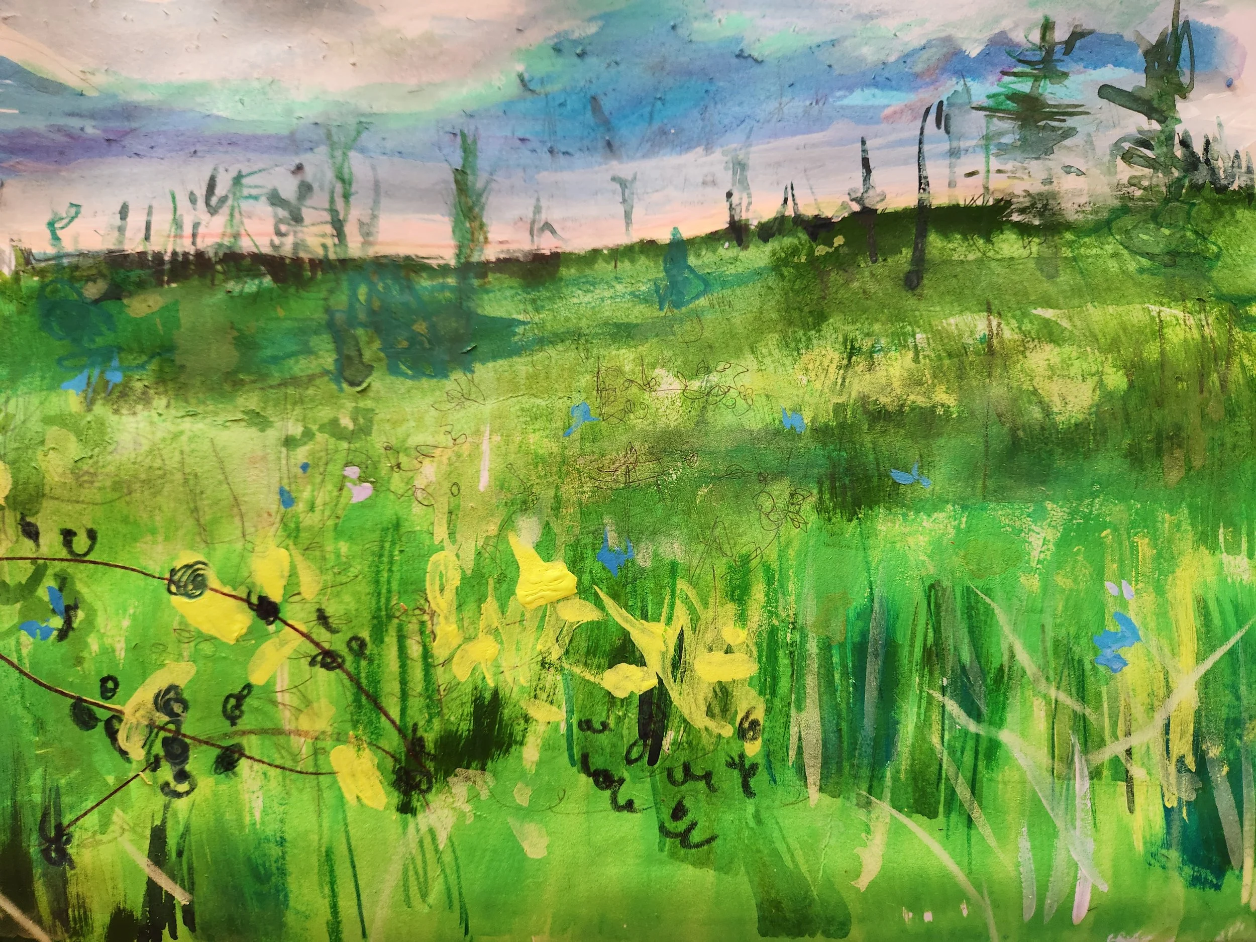 Little red saskatchewan mixed media painting summer.jpg