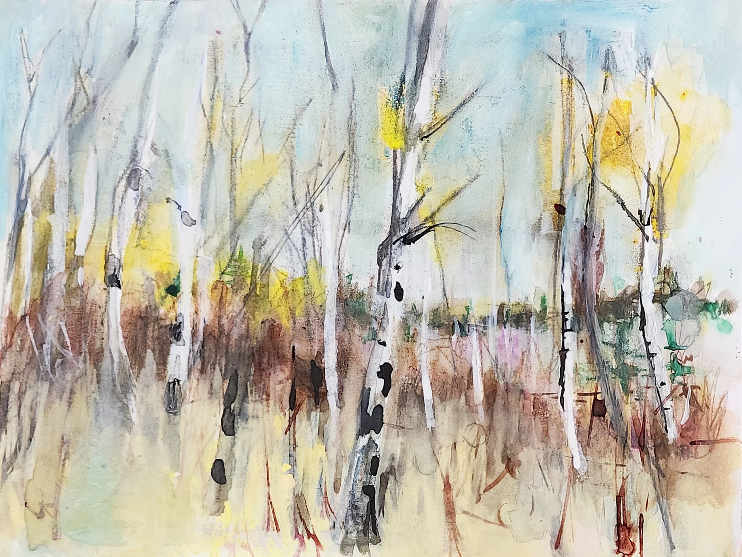porcupine forest mixed media painting saskatchewan art.jpg