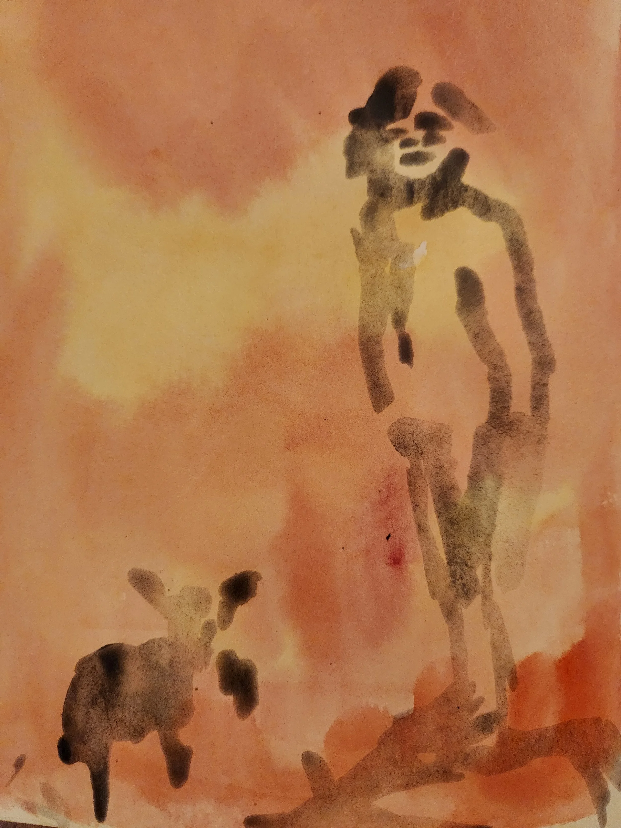 Looking out sketch graphite watercolour northumberland.jpg