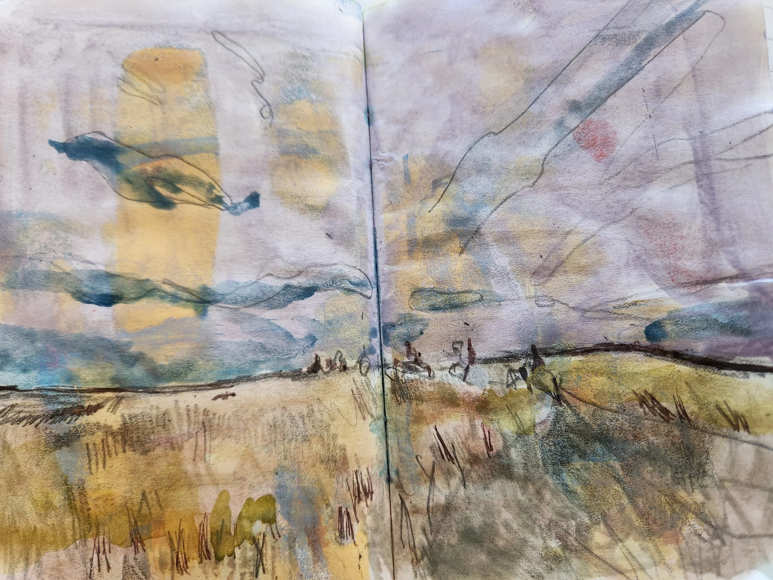 Trail ride mixed media art painting northumberland.jpg