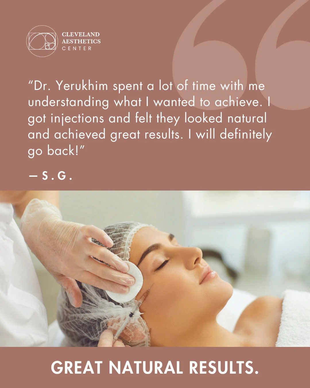 We can&rsquo;t wait to see you again, S.G.! We love hearing from satisfied patients who are enjoying their incredible results. ✨✨
⠀
Share this post with a friend to start your journeys together! Book an appointment by calling or texting us at 440.816