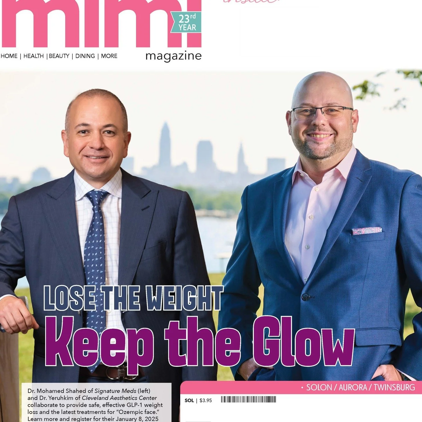 Come learn how to do GLP1 weight loss right and how to avoid &quot;Ozempic Face&quot;!

We are thrilled to be on the cover of Mimi's Solon, announcing our super exciting event @PorscheBeachwood, featuring 2 of Cleveland's Top Docs - our own Facial Pl