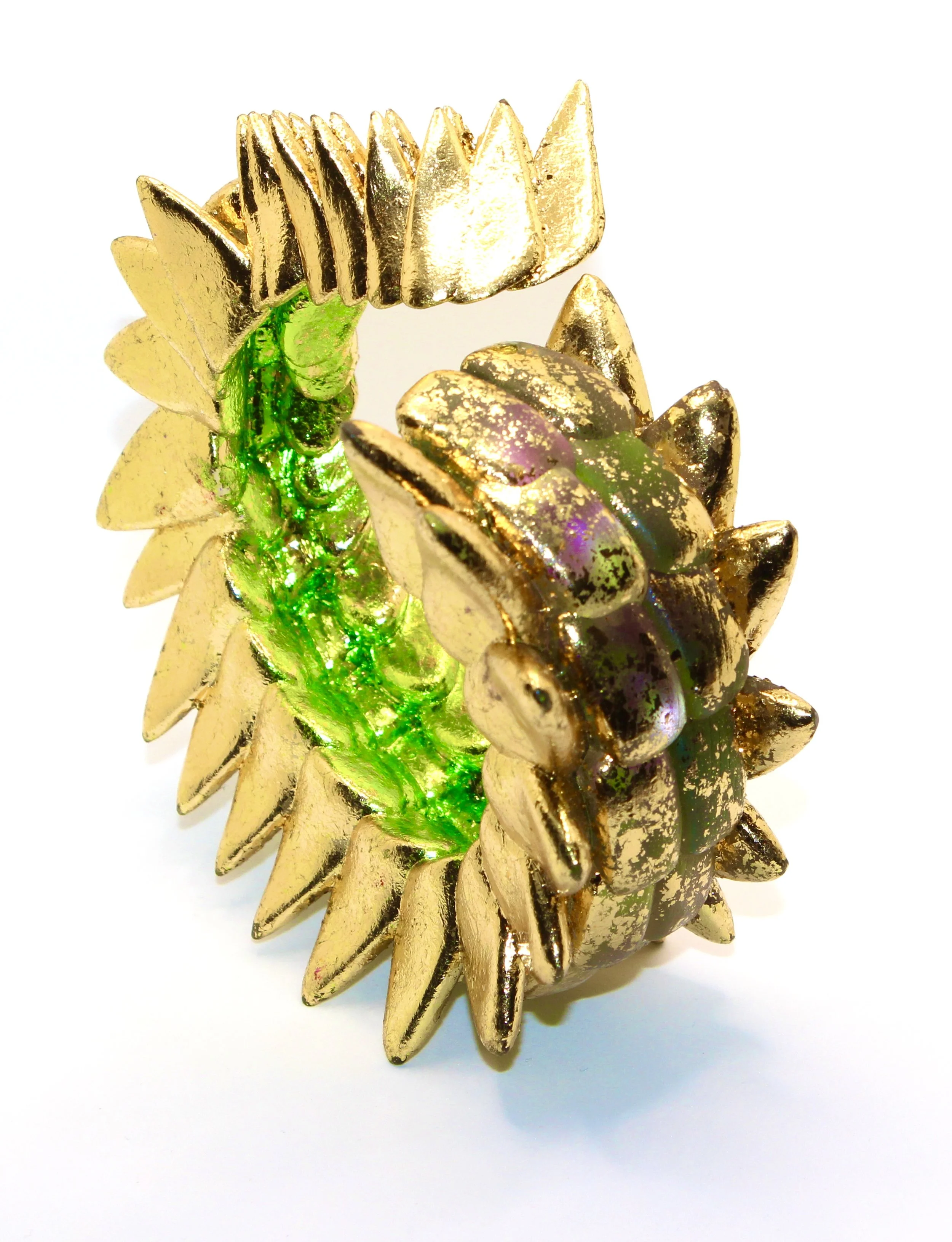 Allygator Bangle - 2022 - Clear Resin, Gold Leaf