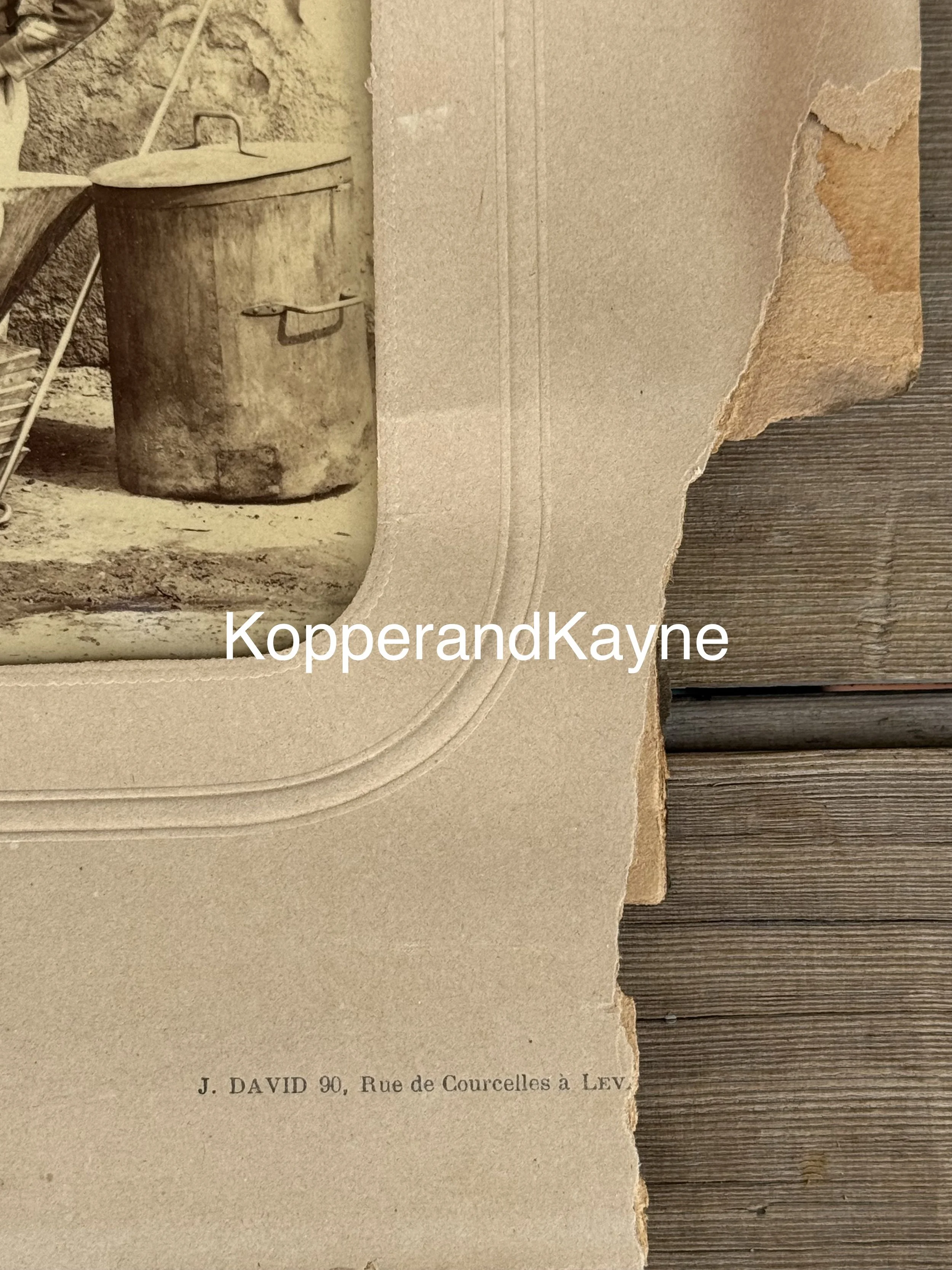 Corner damage of Victorian cabinet card 1890s French Military Original Photo