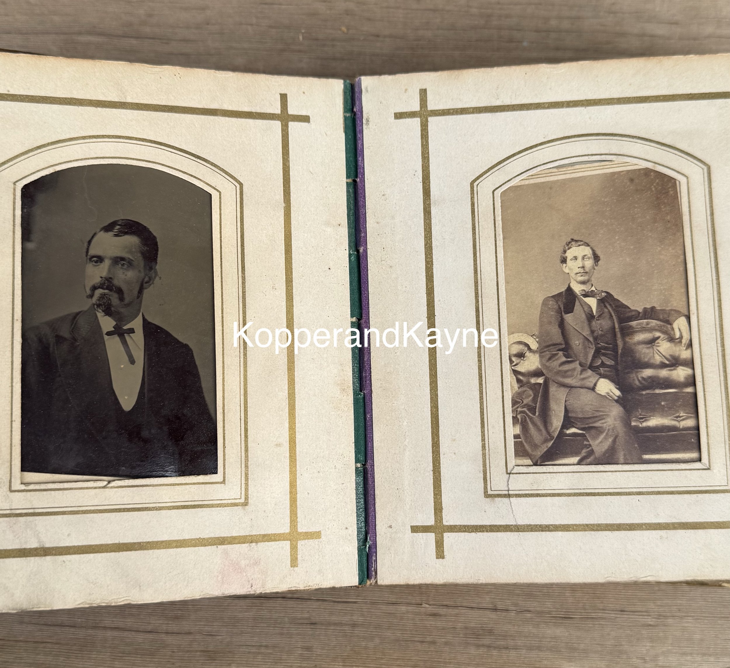 Original old tintype Victorian Card de Visite Photo Album