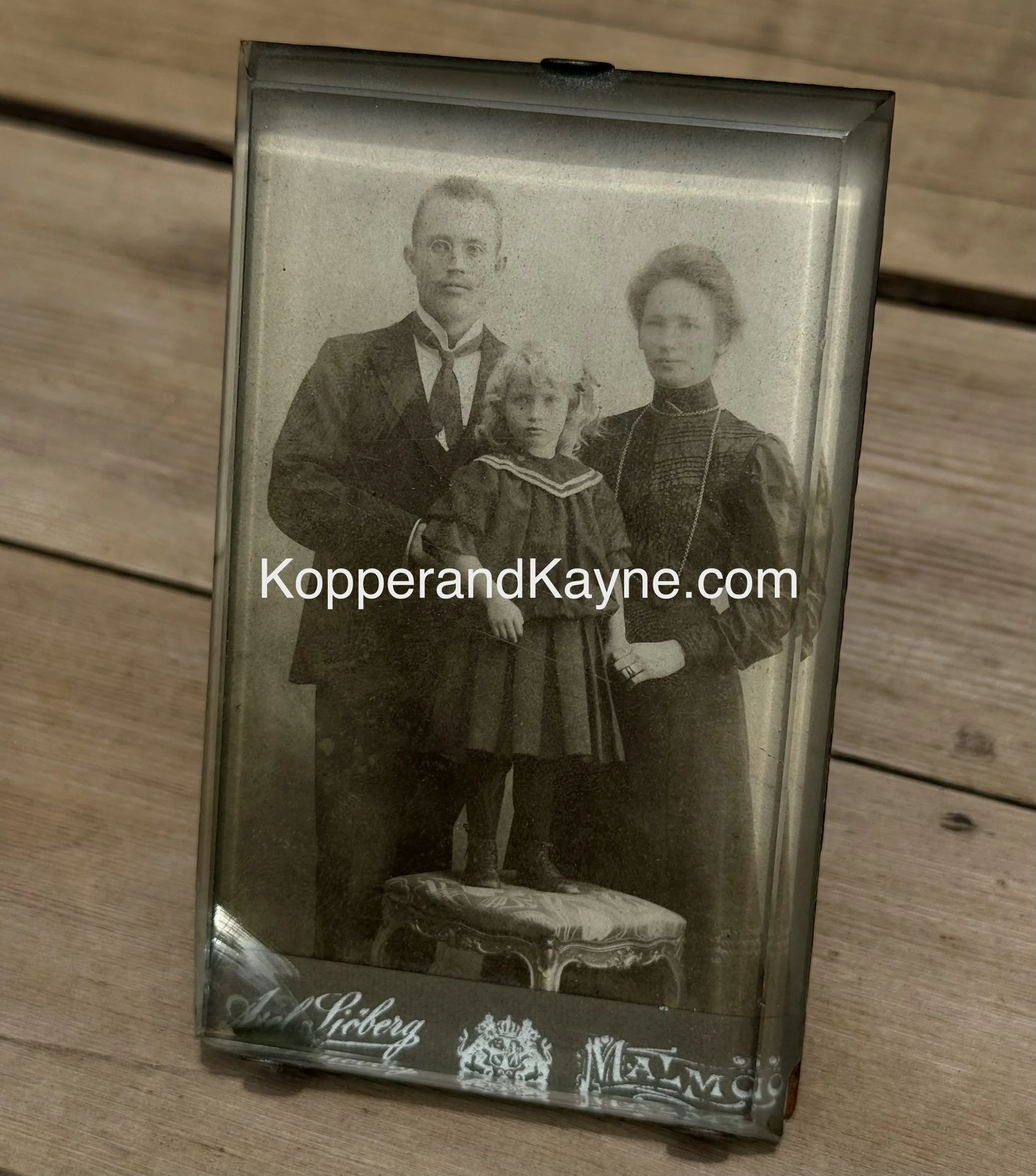 Malmö Sweden family portrait original Card de Visite photograph in antique frame