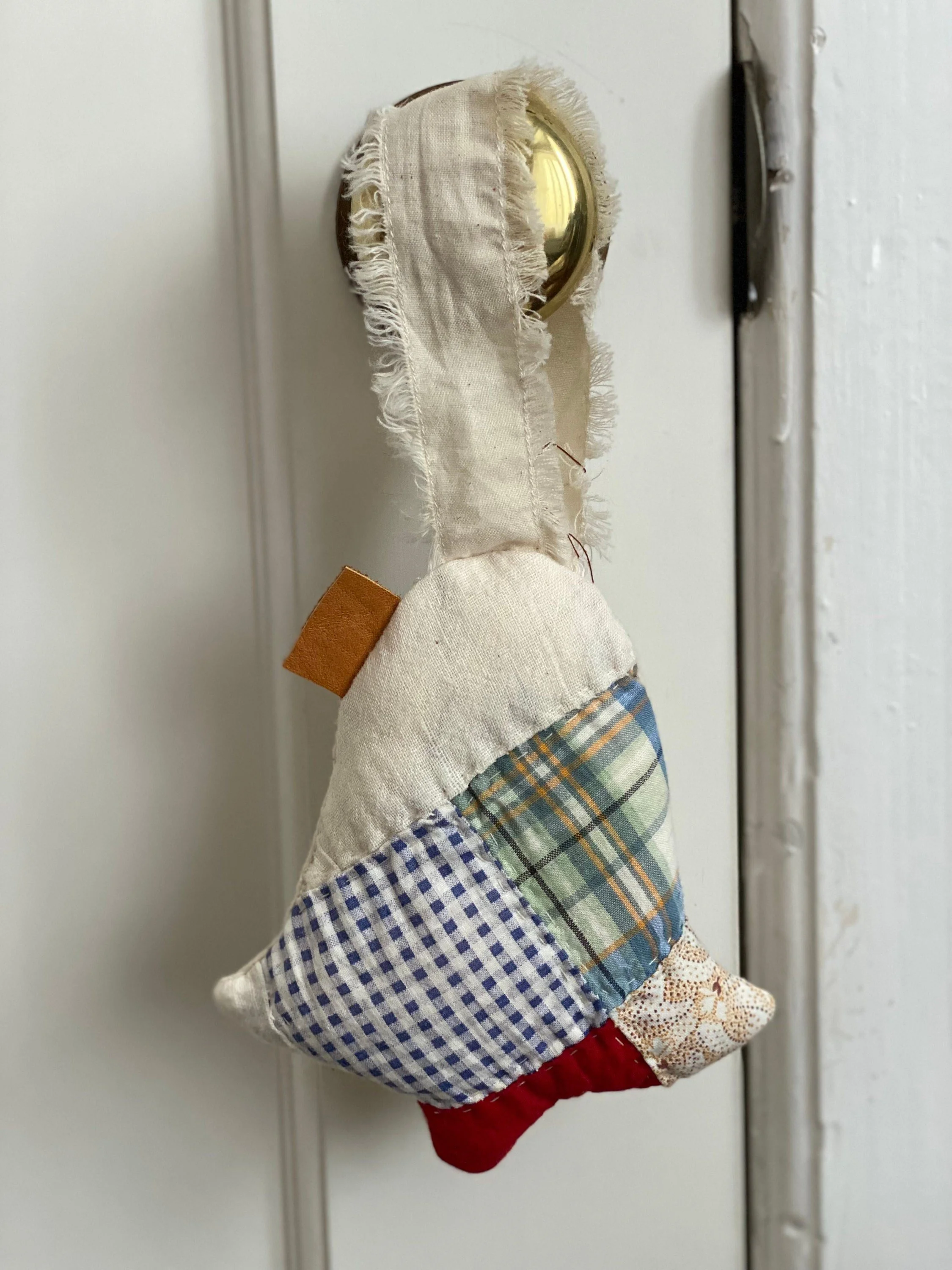 Vintage Upcyle Cutter quilt handmade holiday bell ornament door hanger