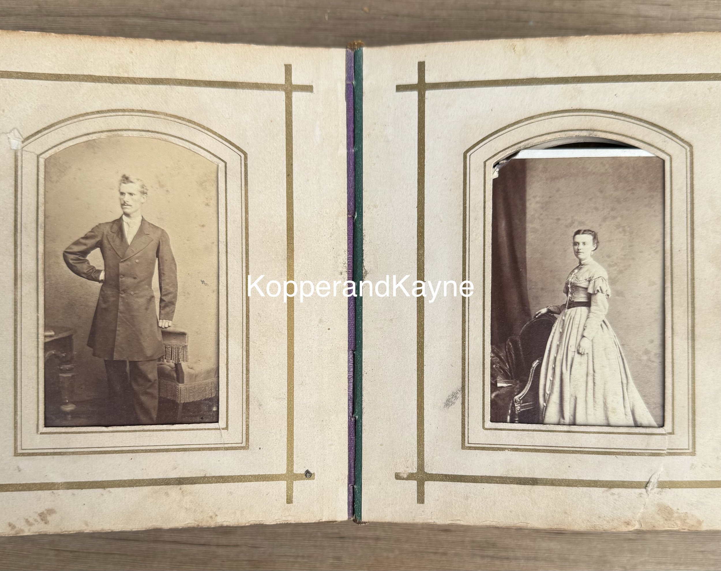 Antique Photograph image young woman gentleman