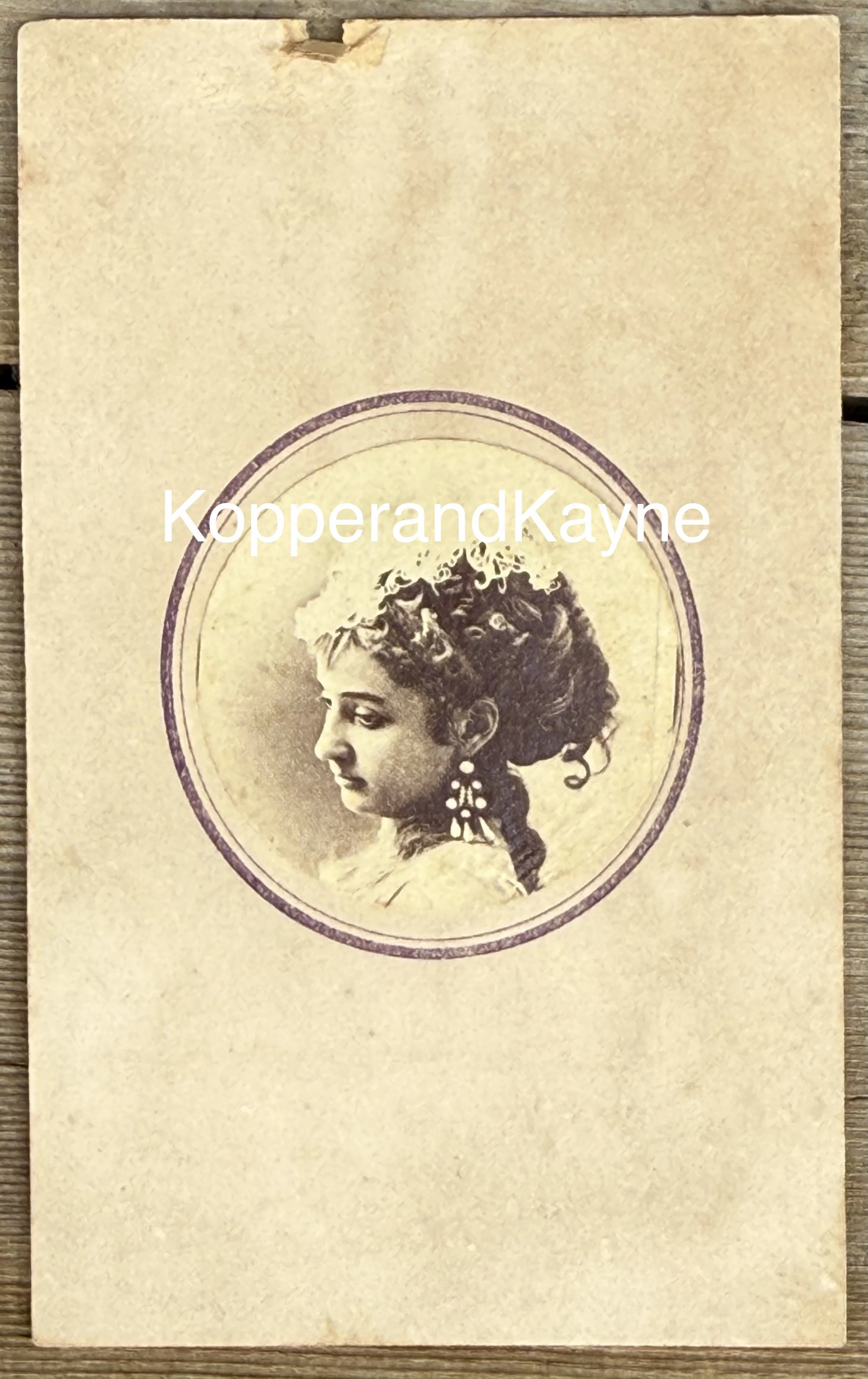 Victorian Card de Visite Beauty Maiden Lady Fancy Jewelry Hair Style High Fashion