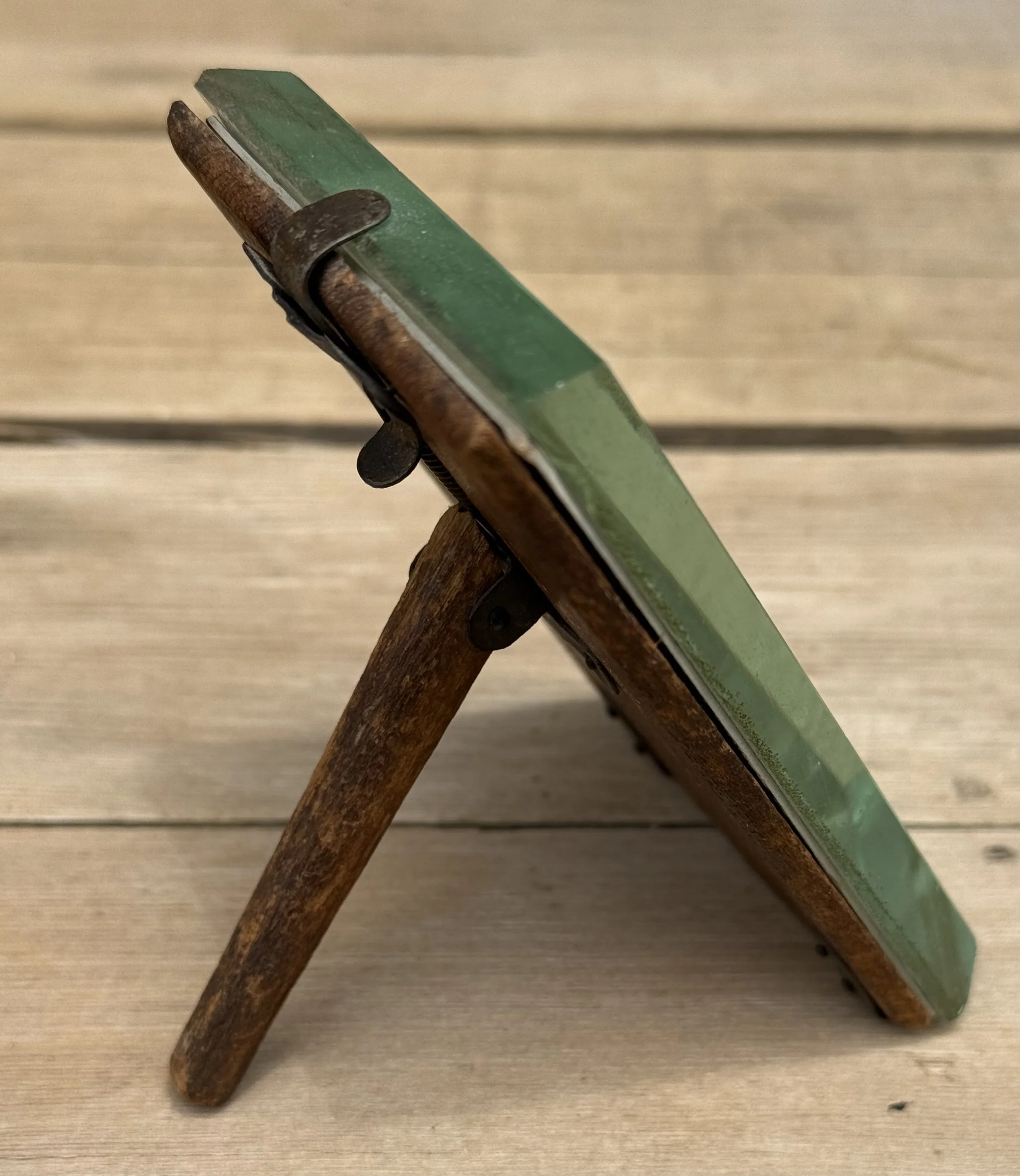 Malmö Sweden Victorian Card de Visite beveled glass wood stand picture frame