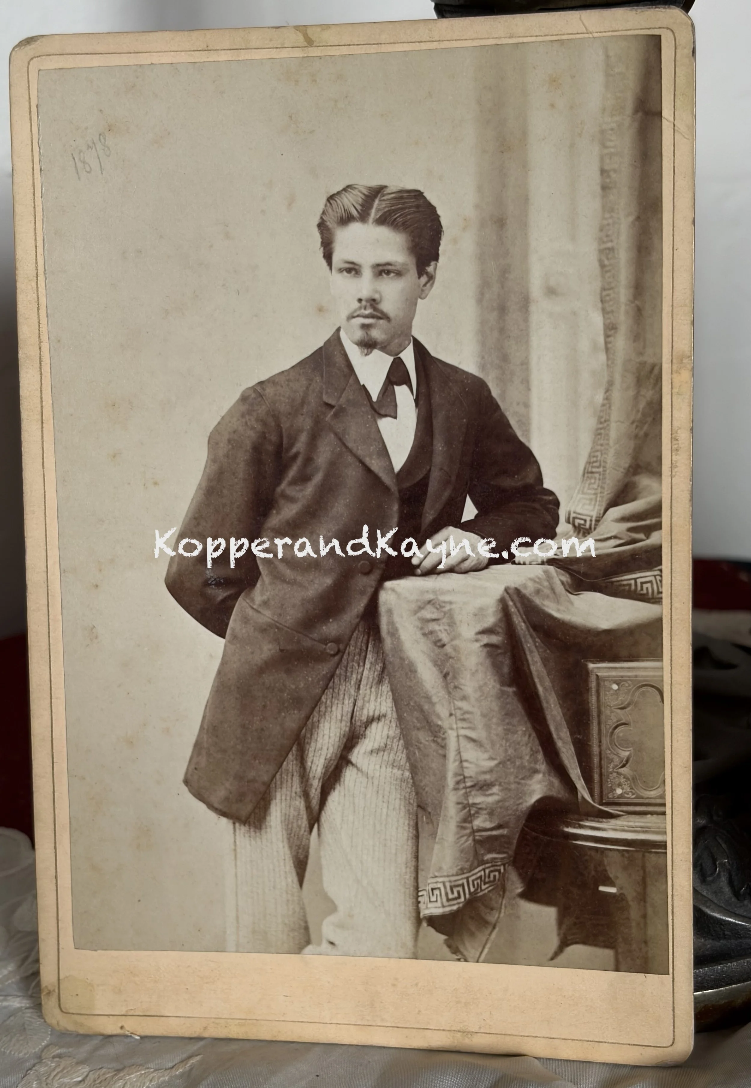 1878 Dapper Well-Dressed Gentleman Antique Victorian Real Photograph Edouart & Cobb Studio San Francisco California Portrait Cabinet Card Photo