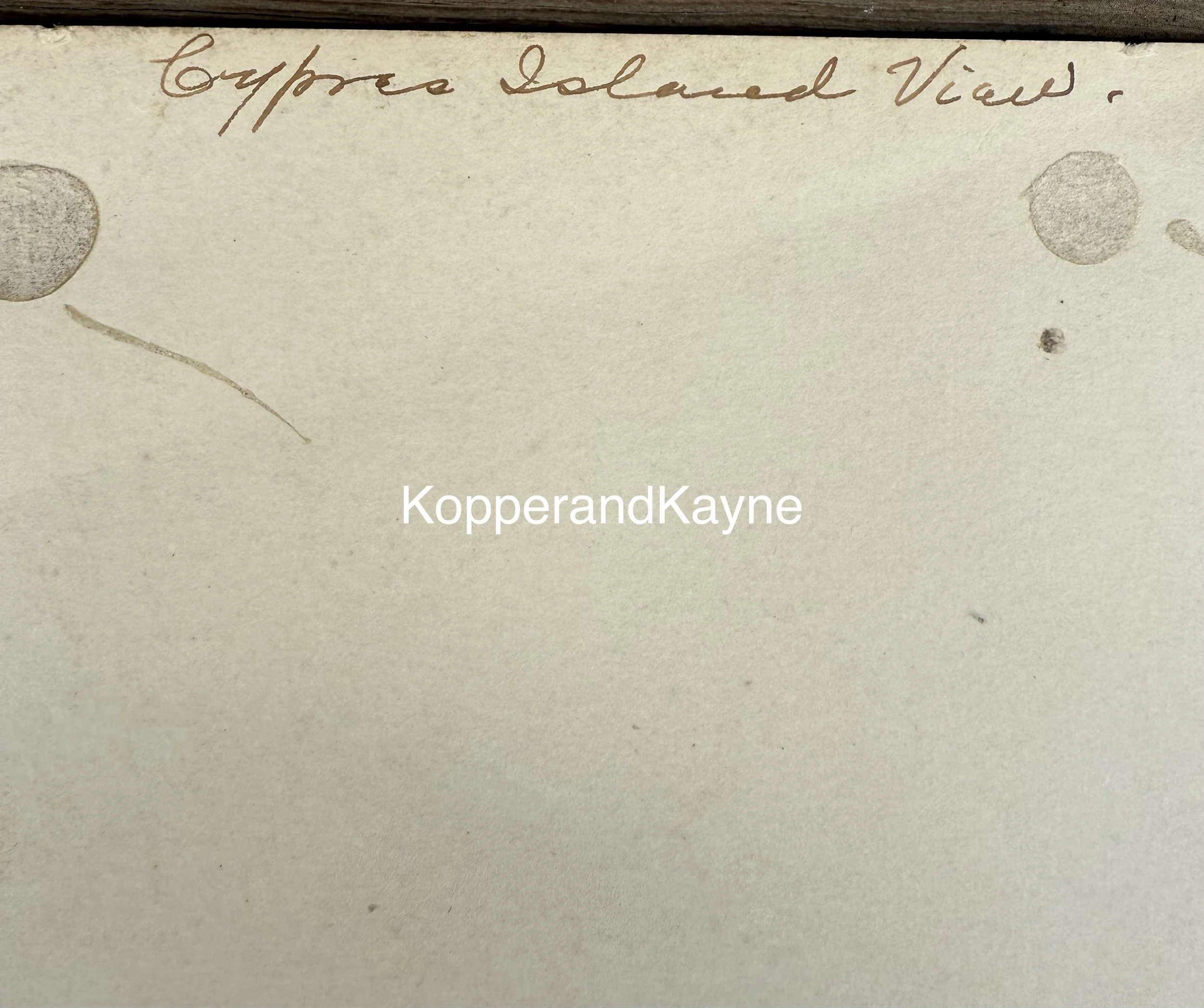 Cypress Island photograph label