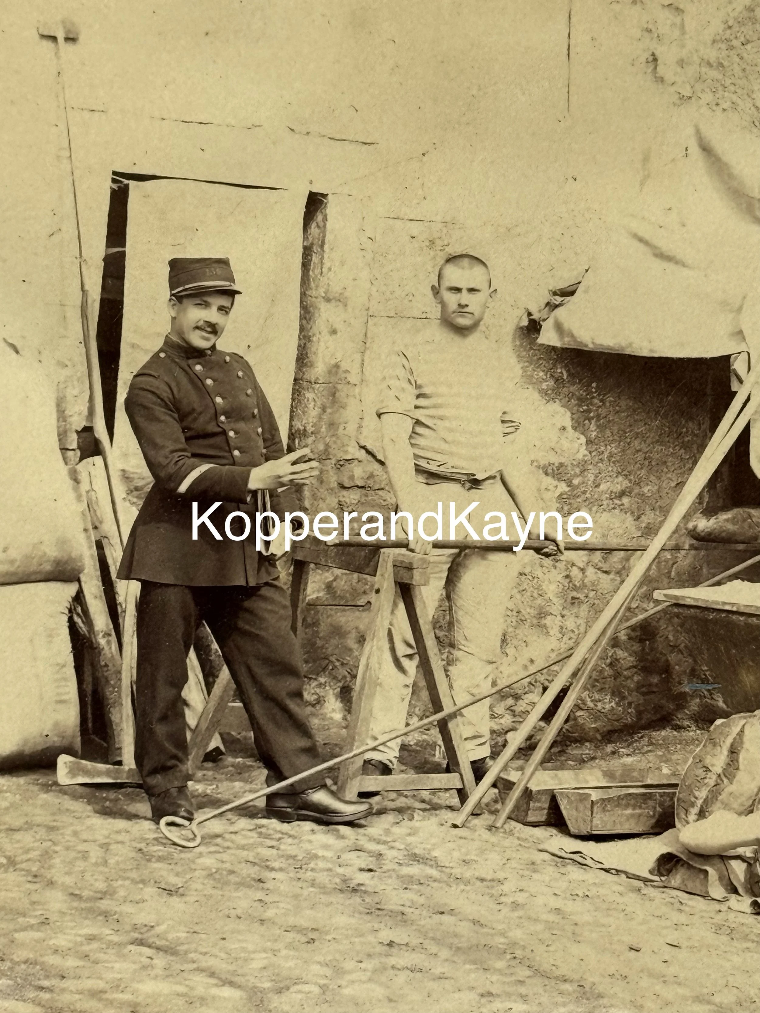 1890s original photograph Aurillac France Military Tradesmen Bread Bakers
