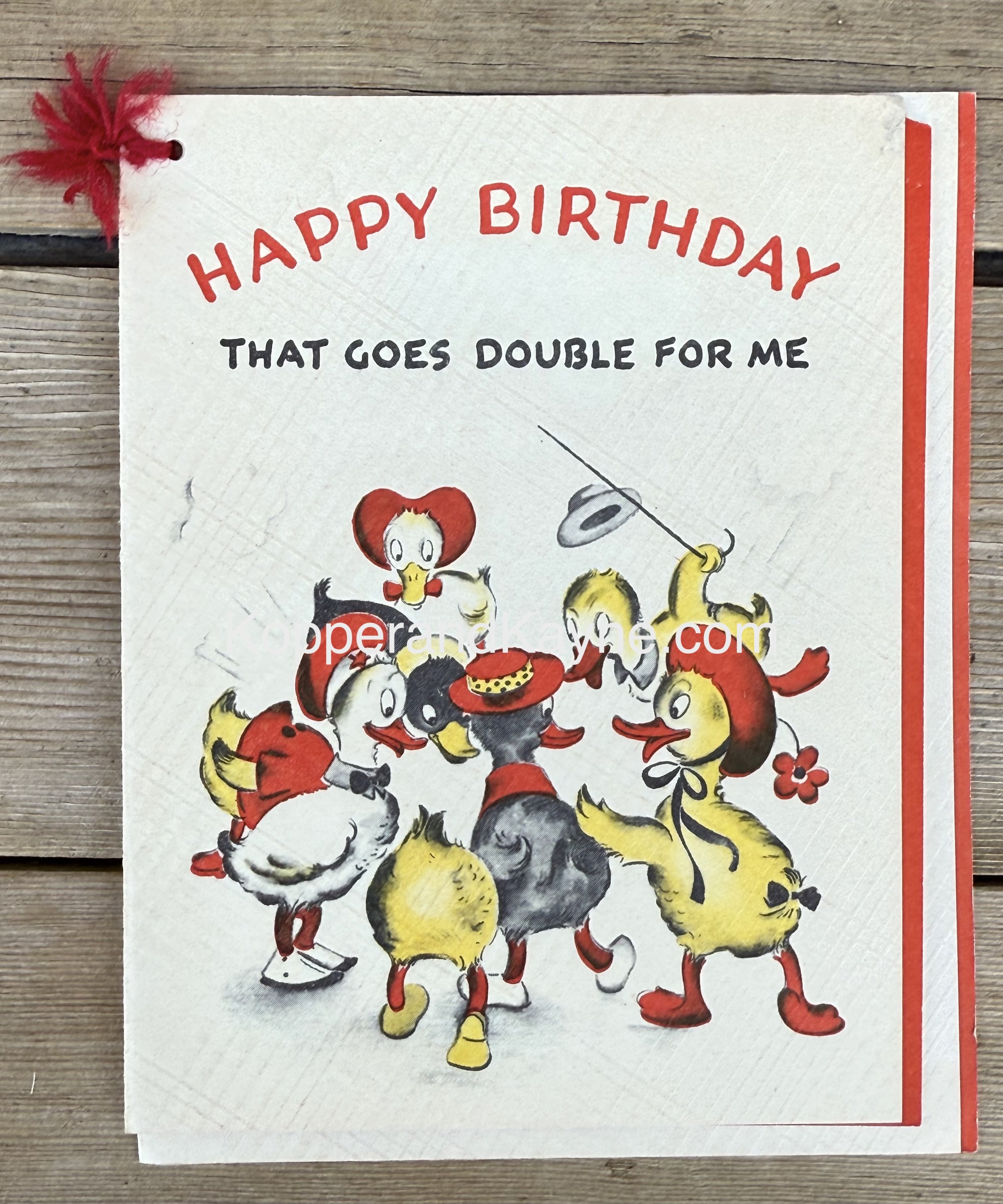 Adorable Ducklings Norcross Double Happy Birthday Wish Vintage Collectible Greeting Card Scrap Booking Paper Supply Goods