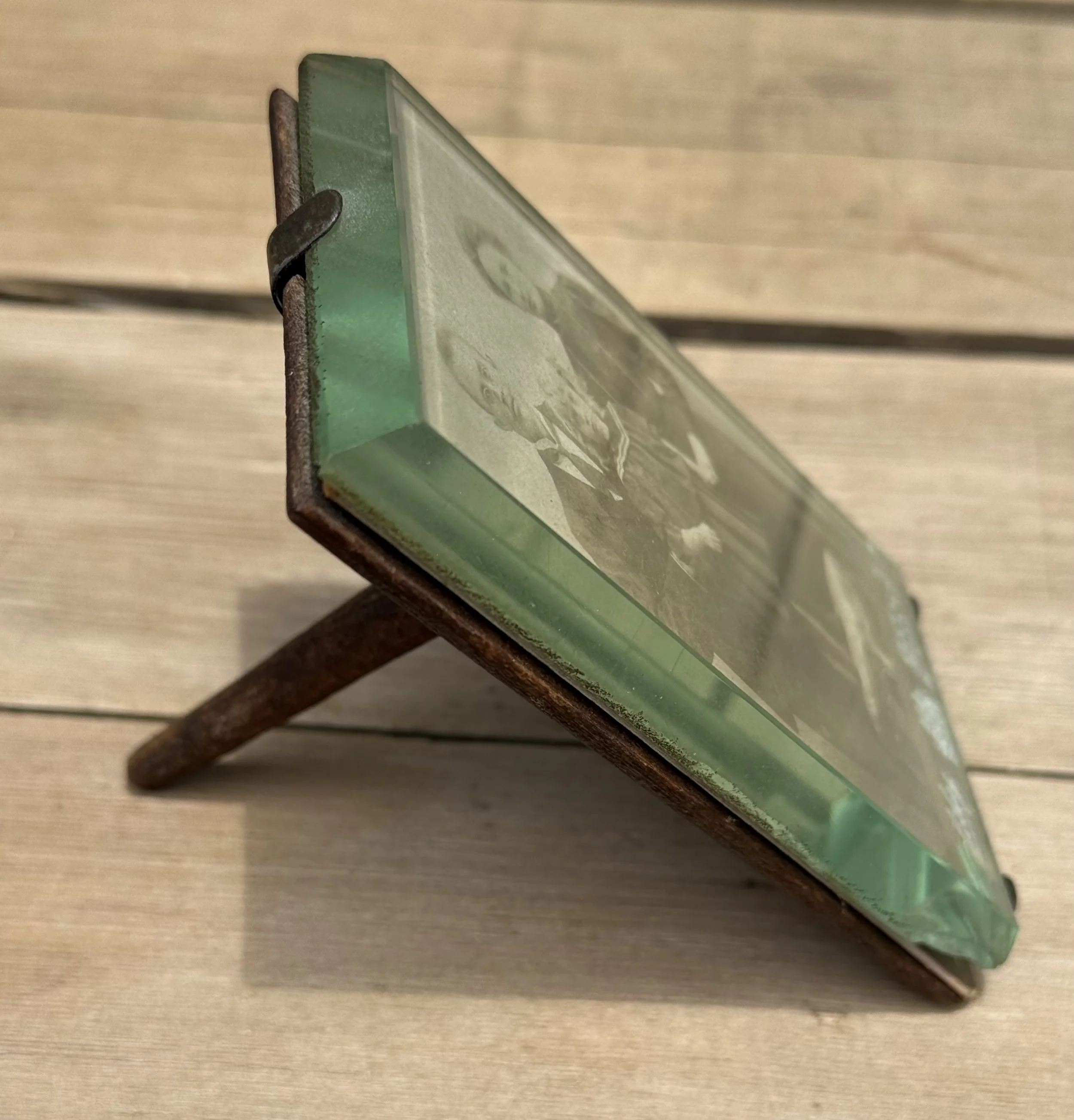 Malmö Sweden old beveled glass wood picture frame