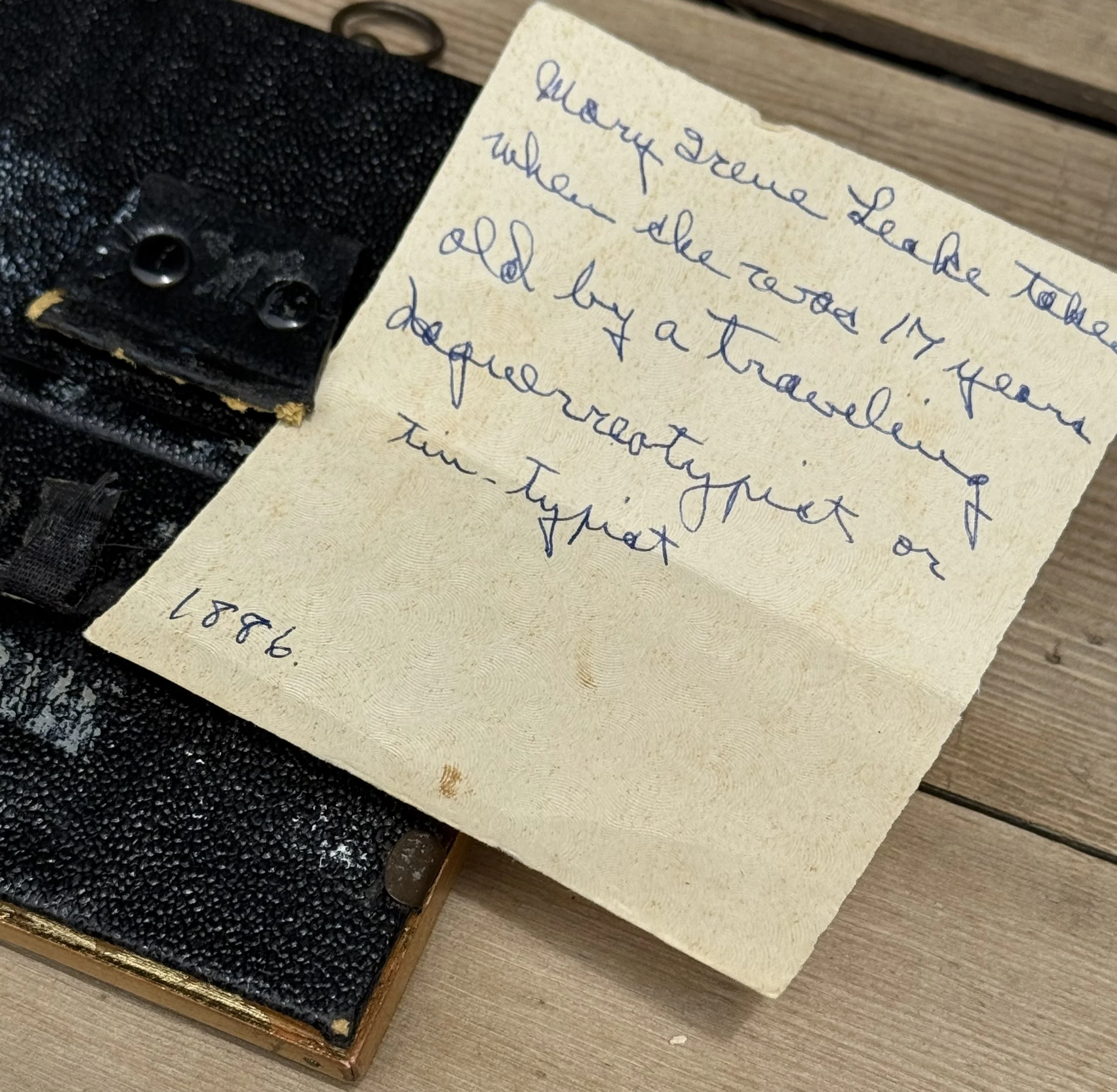 Old Victorian 1880s paper note TinType Portrait Image information