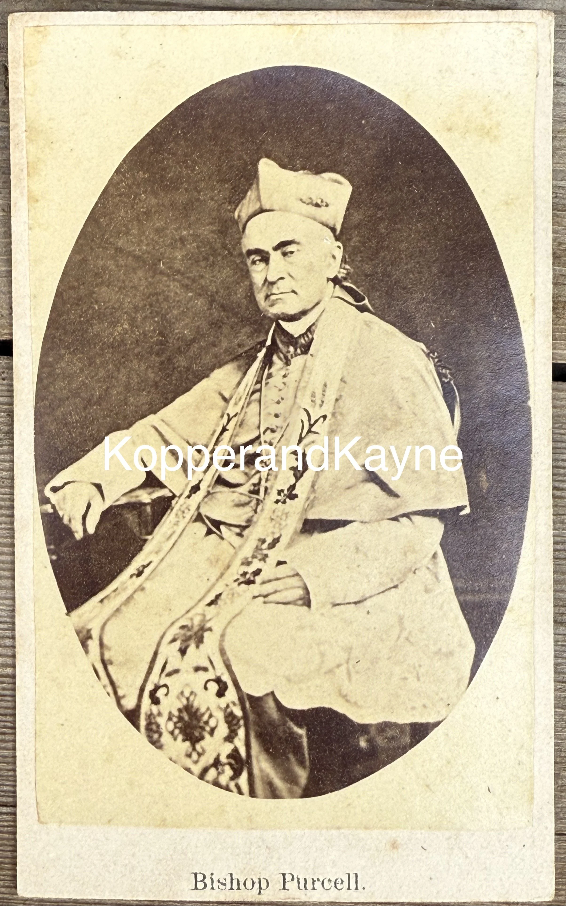 Bishop Purcell Very Old Victorian Photo Print Card de Visite Religious Icon Figure