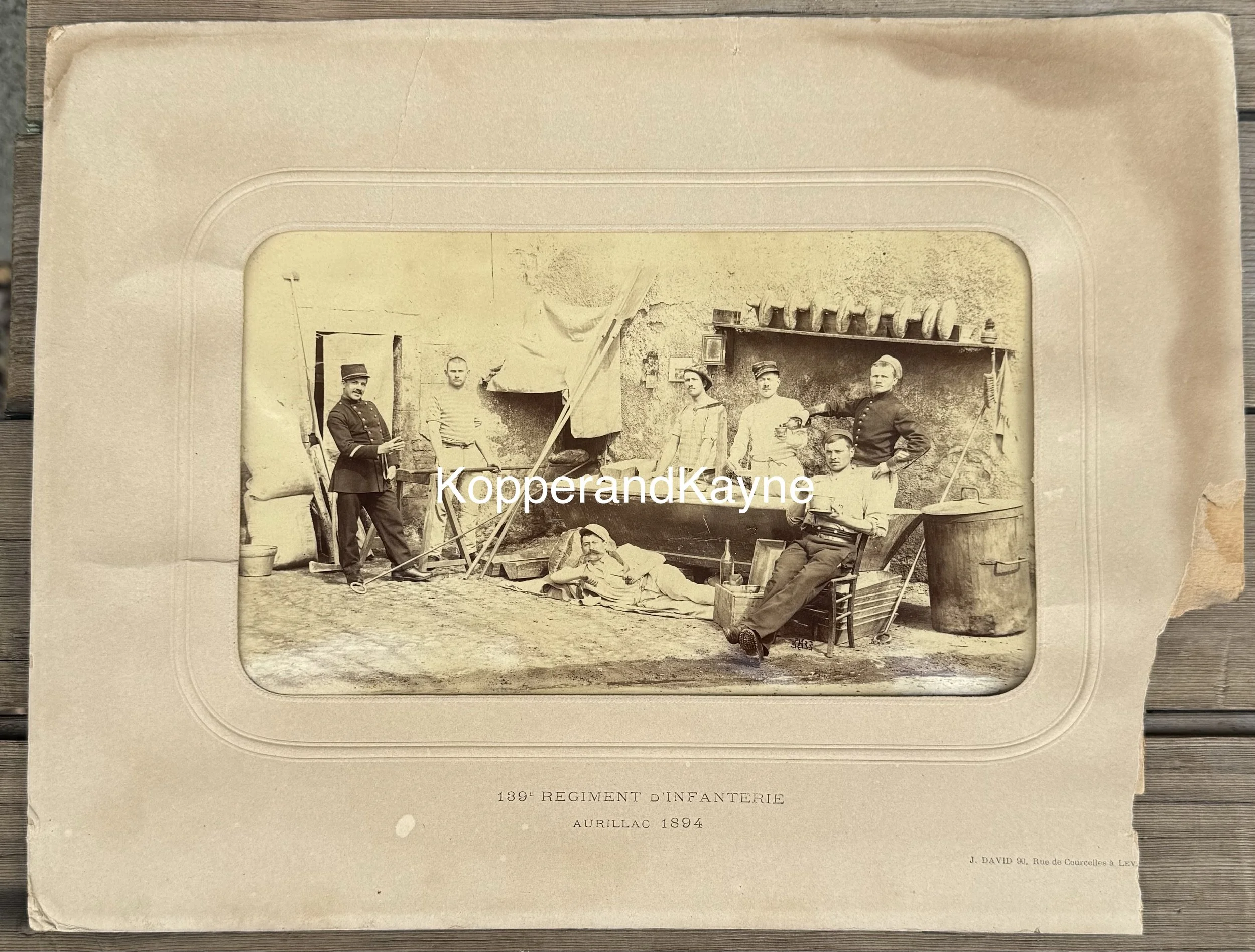 1894 Victorian Cabinet Card Photograph French Military Bread Baking