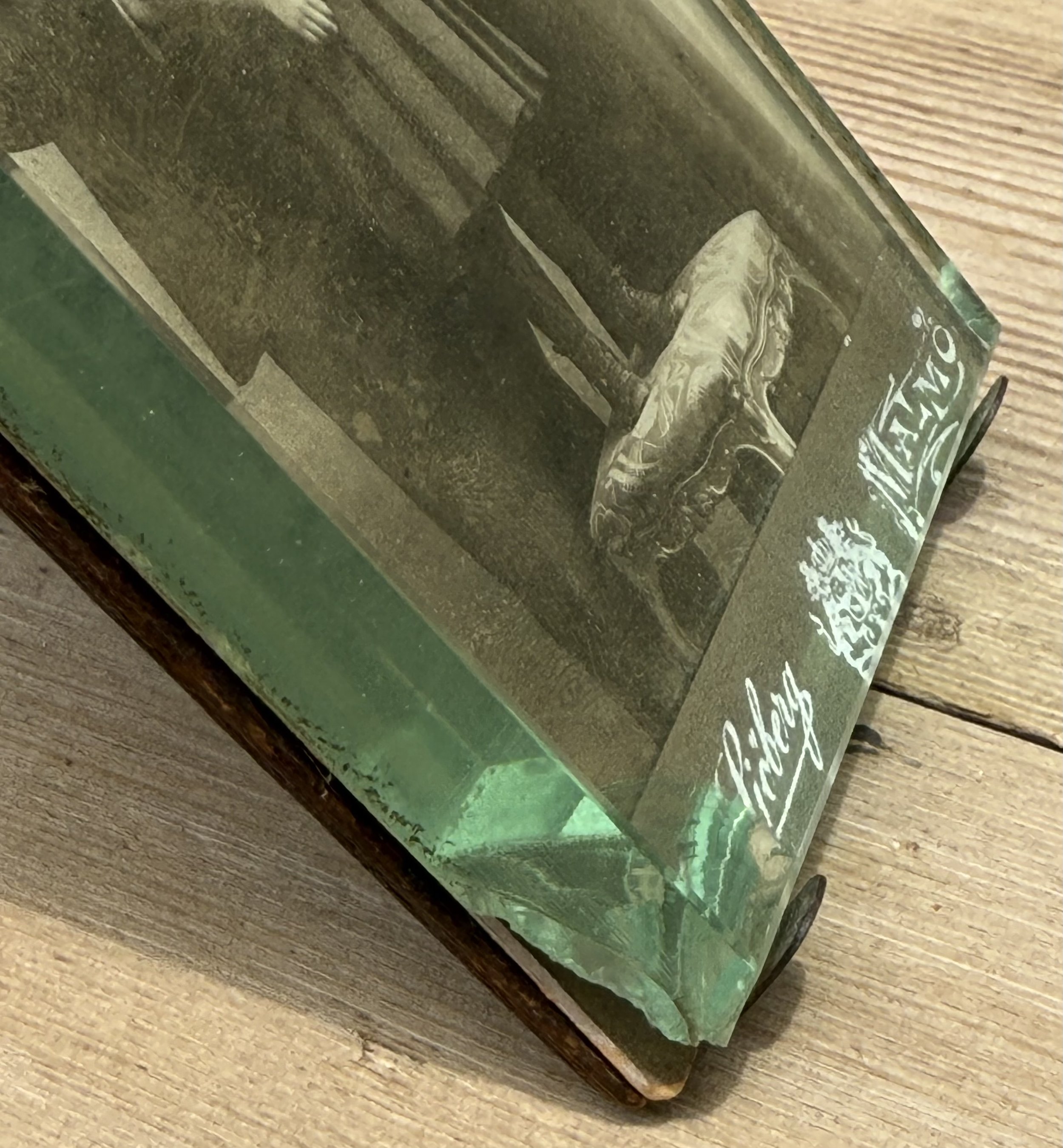 Edge chipped beveled glass photograph frame Malmö Sweden