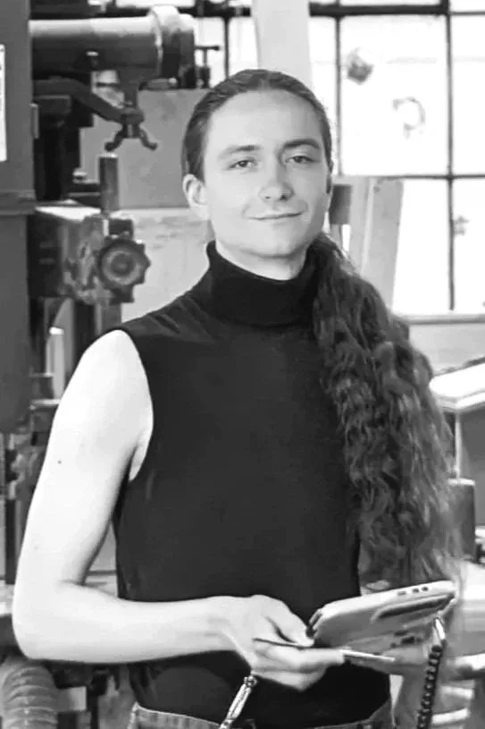 Autumn, a skilled fabricator at EngineHouse, a home renovation, restoration, and fabrication company in Pittsburgh, PA.