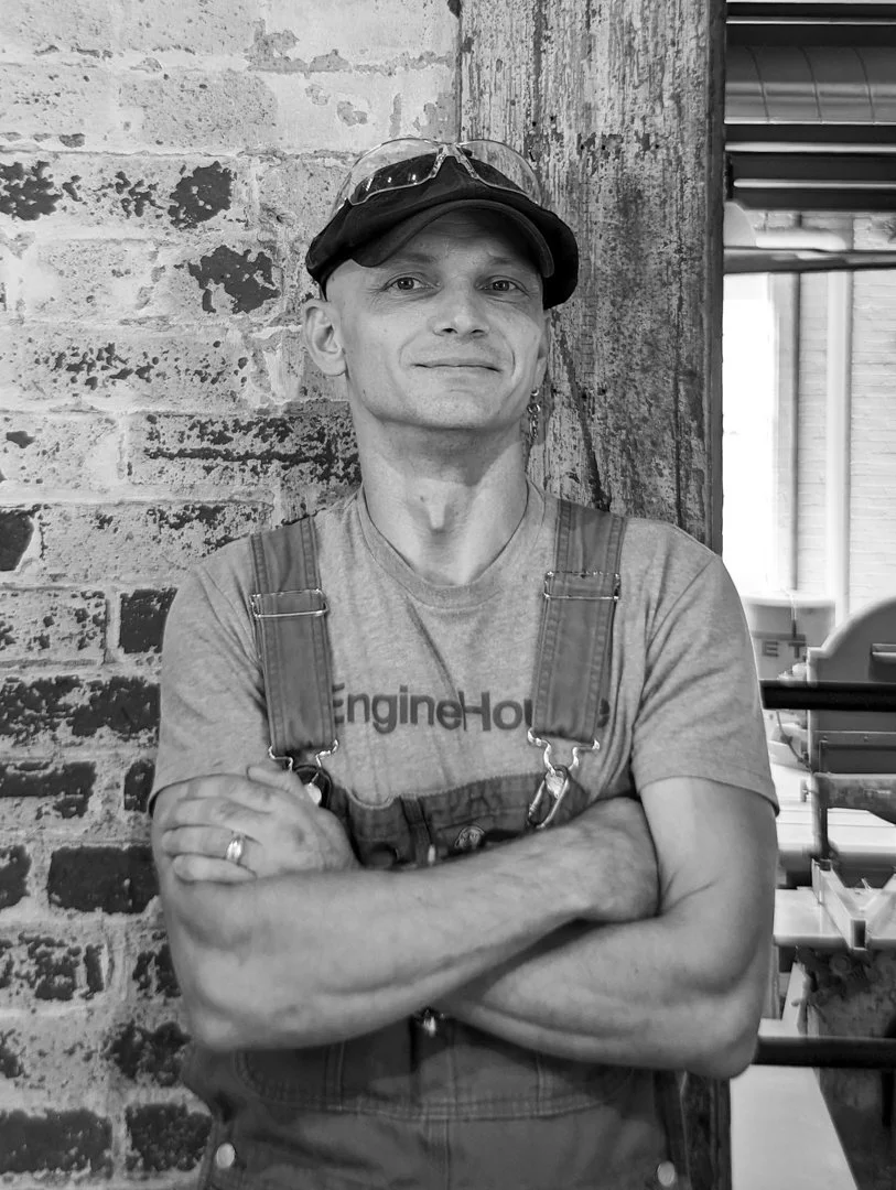 Svi, skilled carpenter at EngineHouse, a home renovation, restoration, and fabrication company in Pittsburgh, PA.