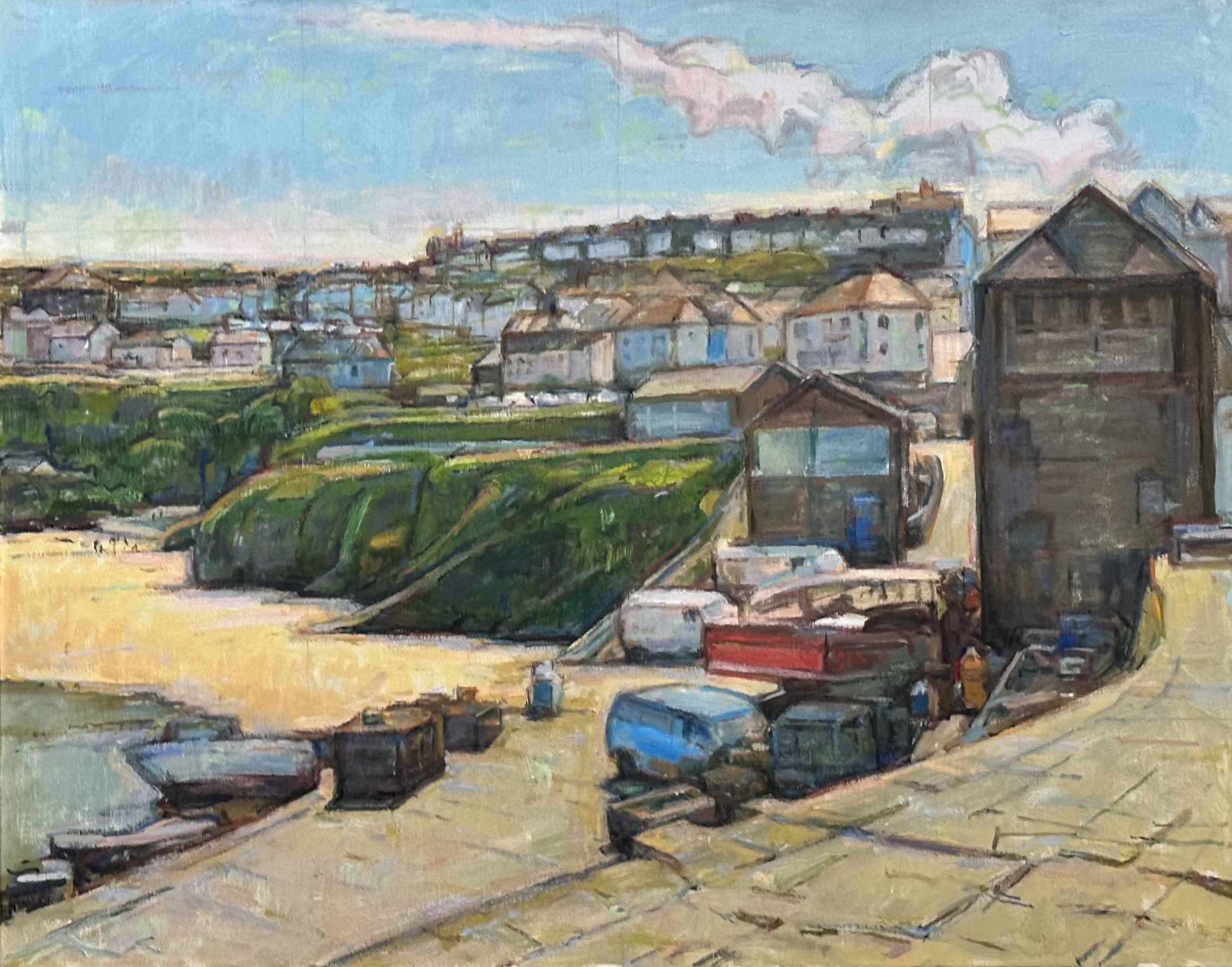 New Quay - Wales: Oil 30x24in