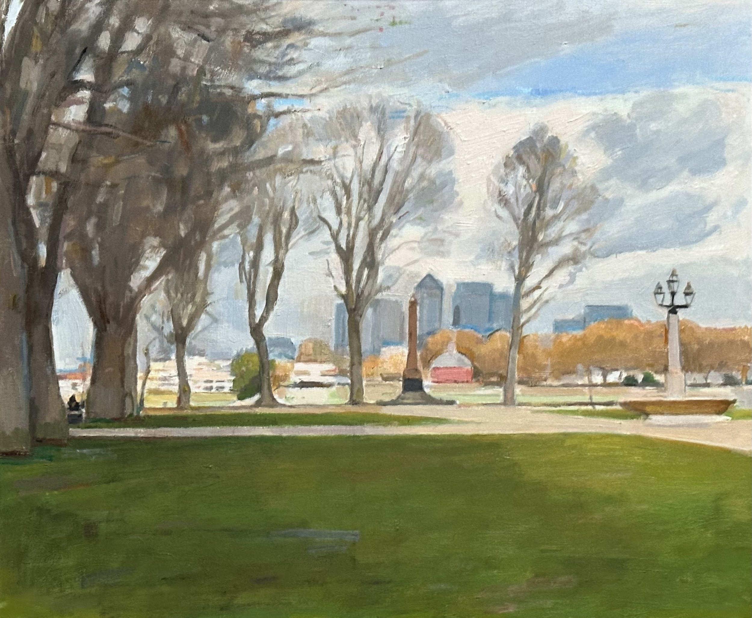 Canary Wharf from Greenwich - Oil 24x20in