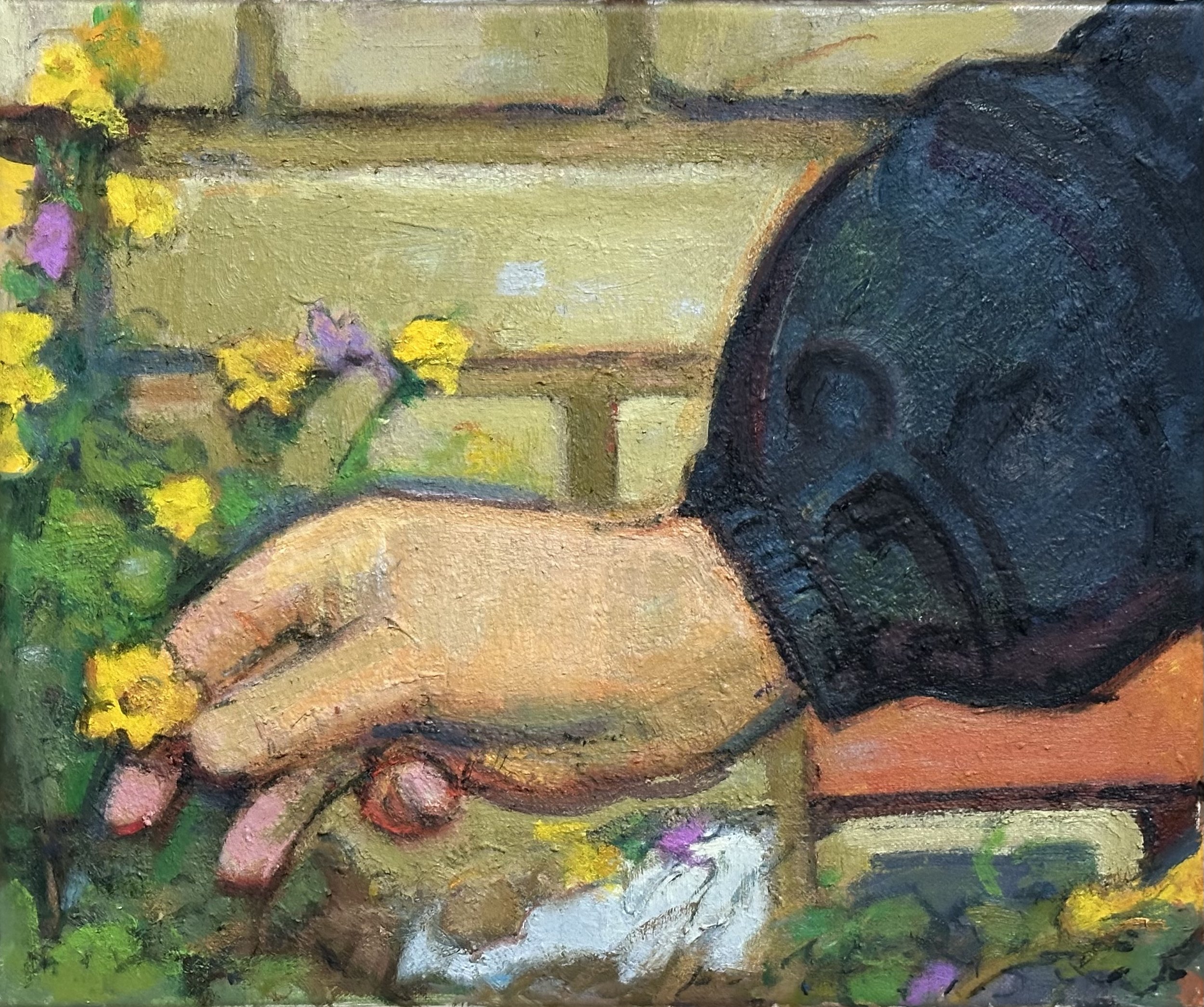 Hand and Flower: Oil 12x10in