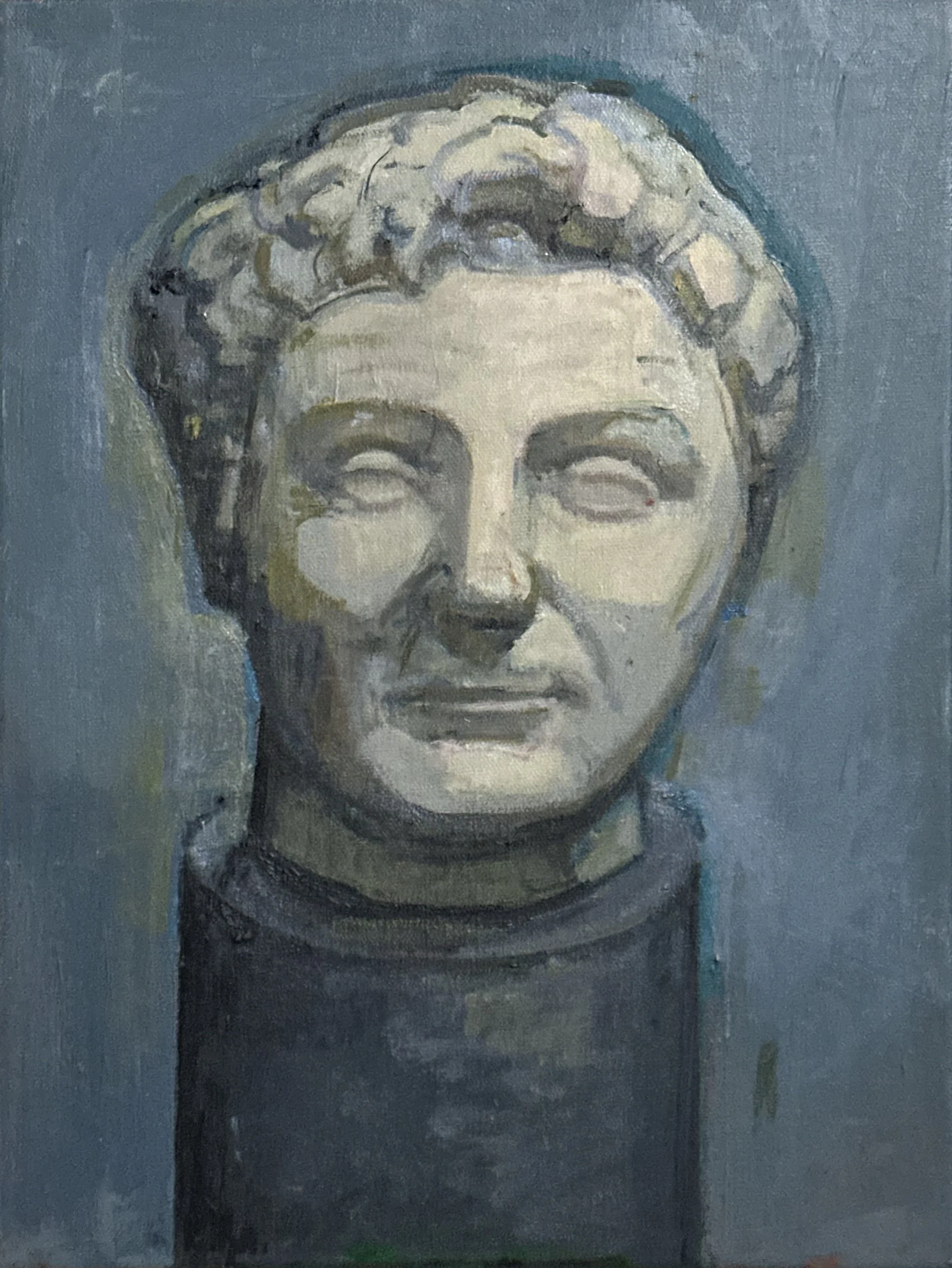 Head of Pompey: Oil 16x12in
