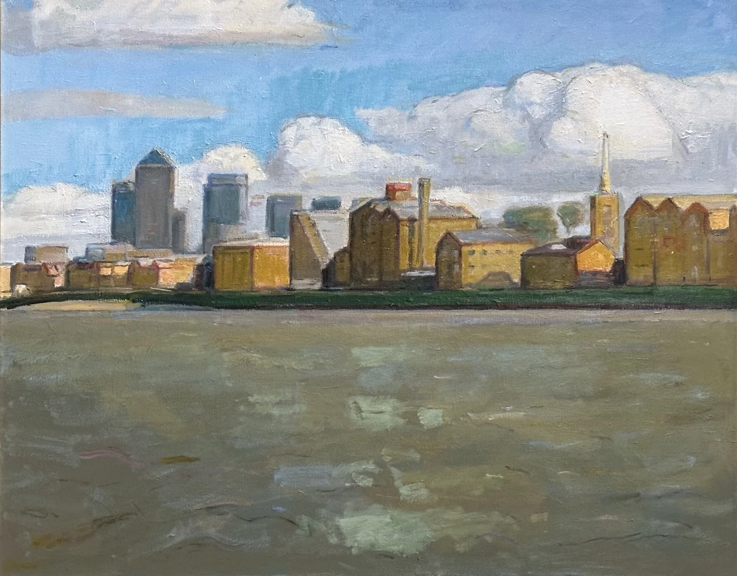 Canary Wharf and Thames Oil 30x24in