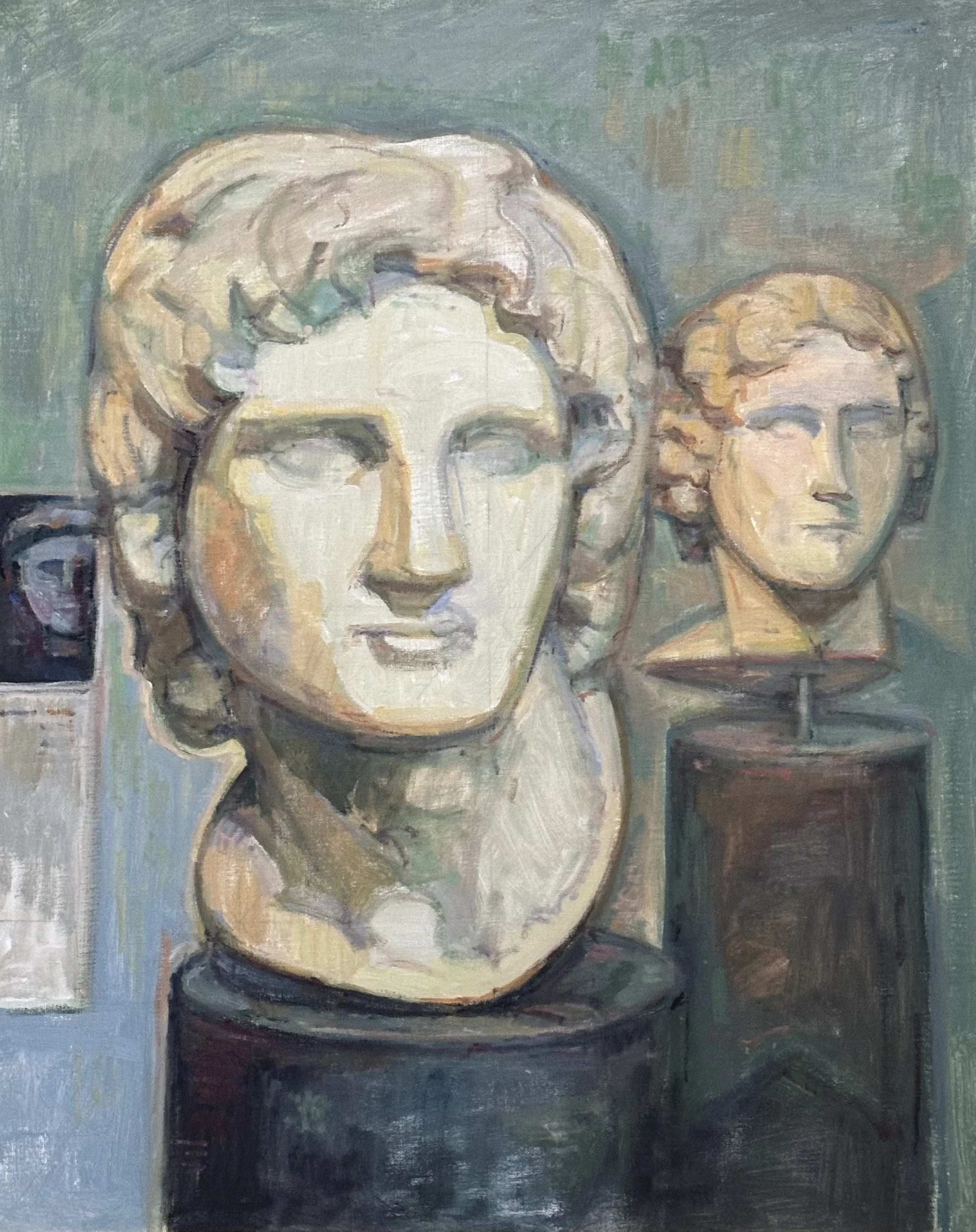Museum Heads: Oil 30x24in
