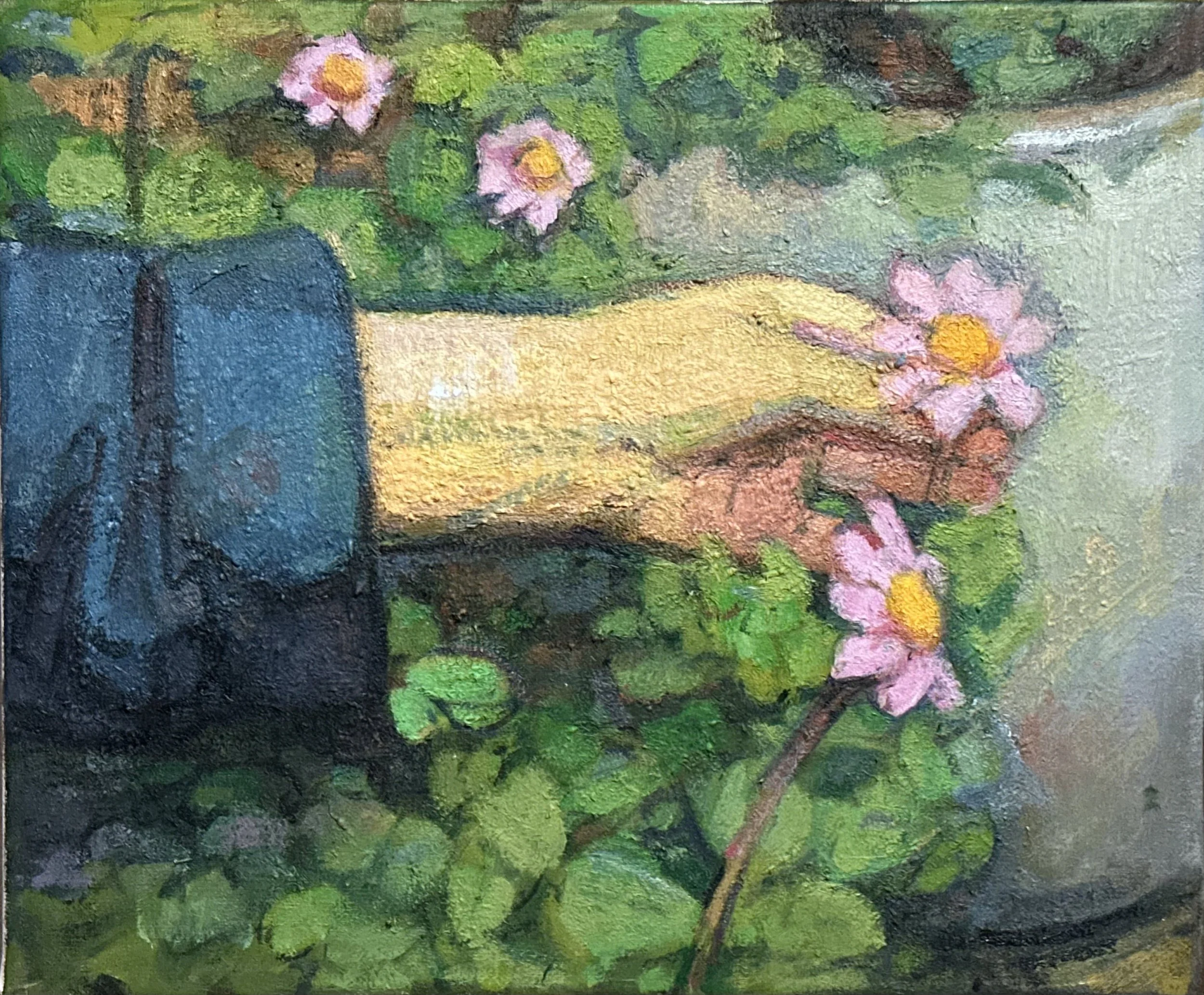 Hand and Flower: Oil 12x10in