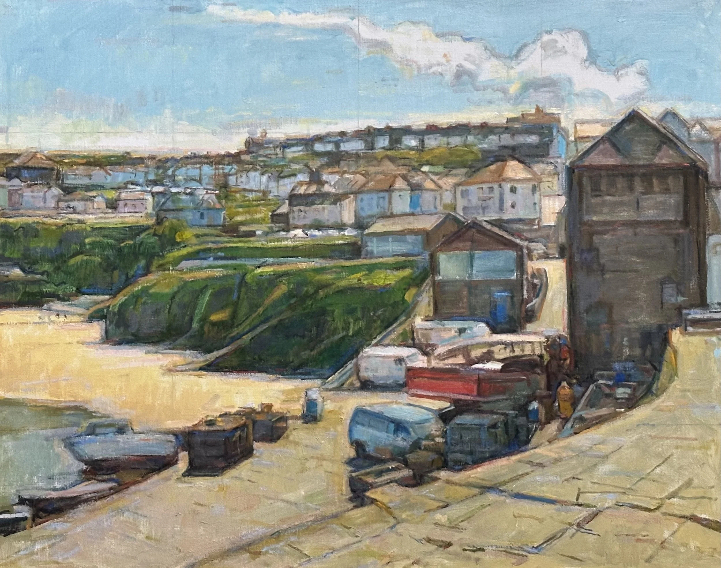 New Quay - Wales: Oil 30x24in
