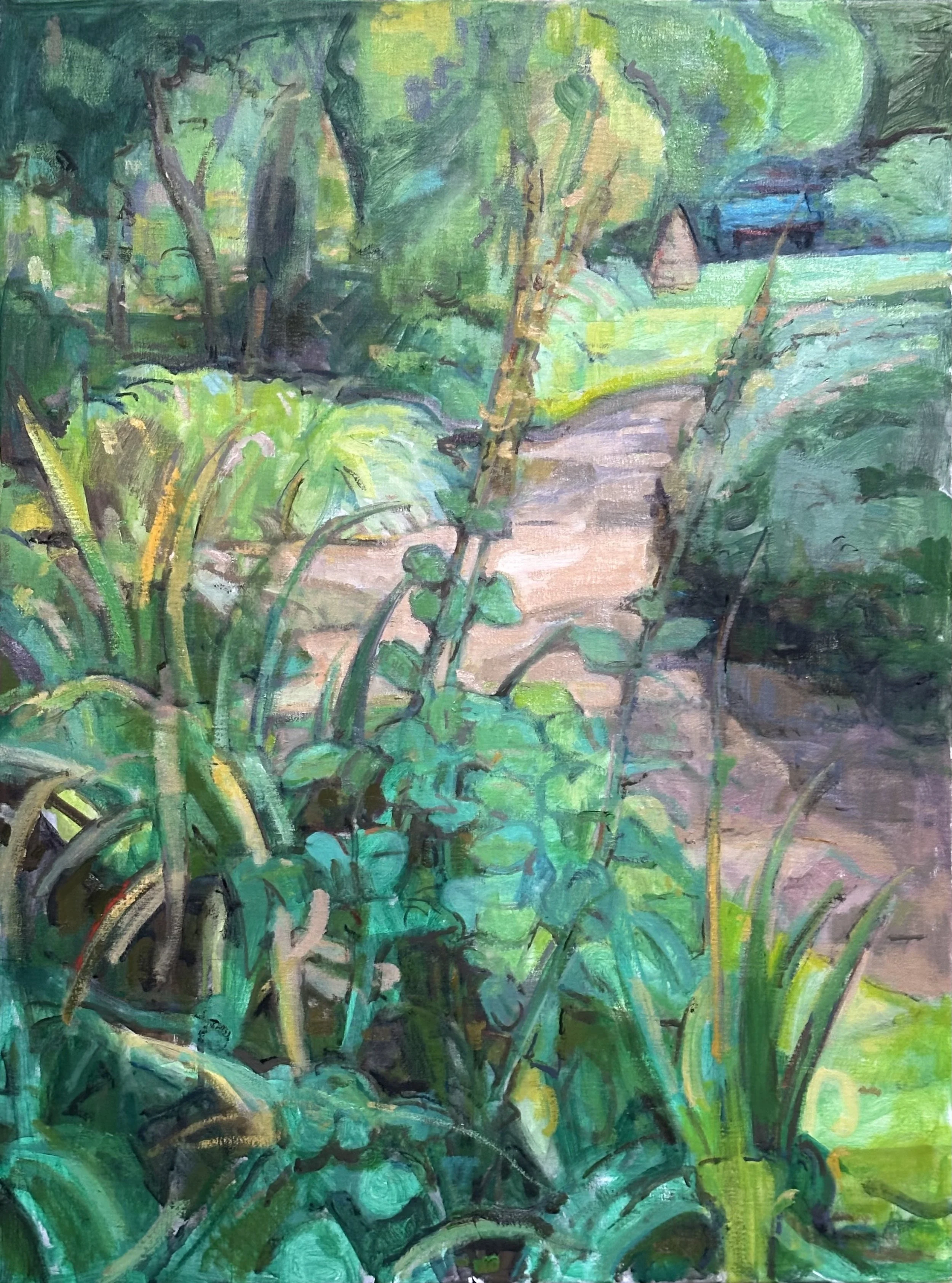 Forty Hall - Garden Border: Oil 32x24in