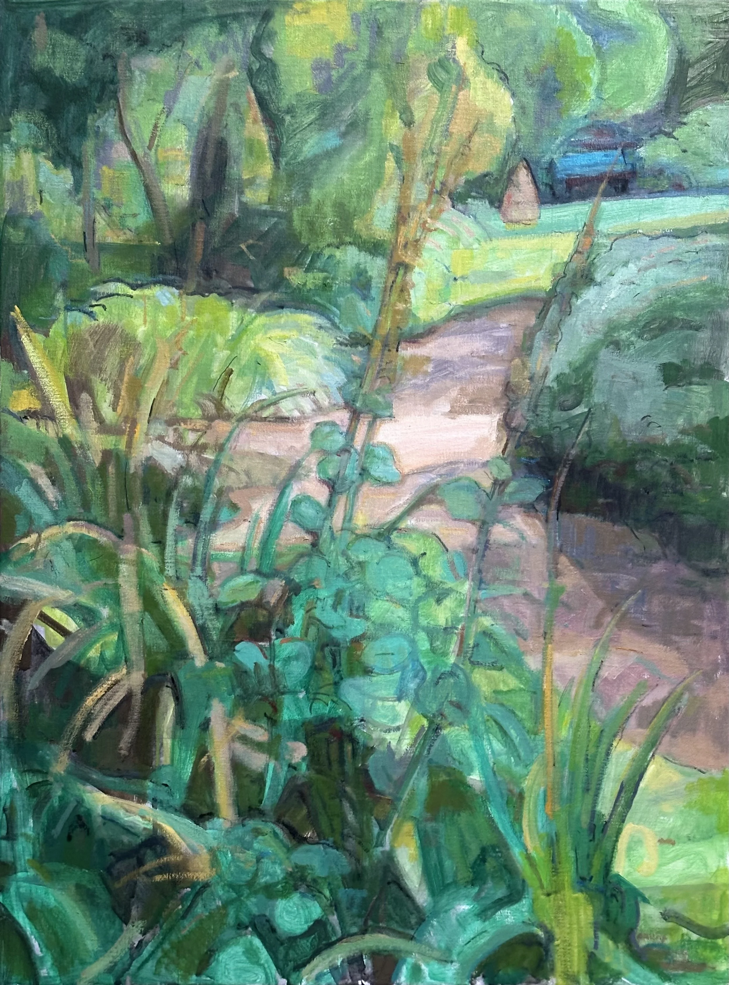 Forty Hall - Garden Border: Oil 32x24in